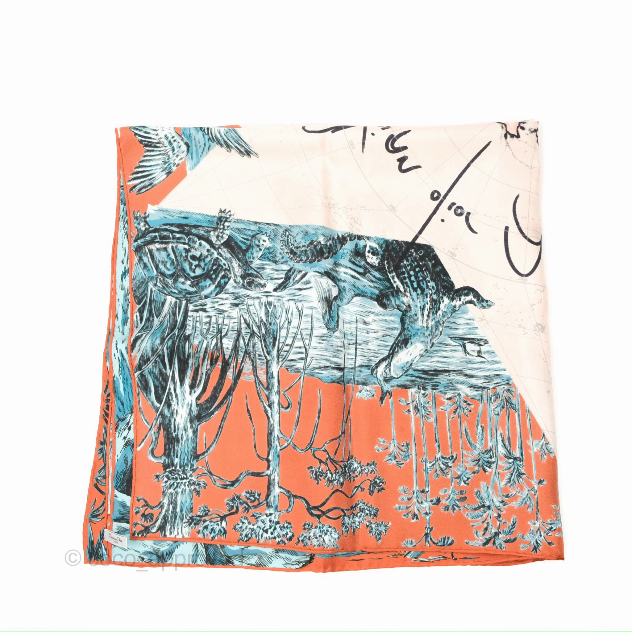 Christian Dior Around The World Silk Scarf 90