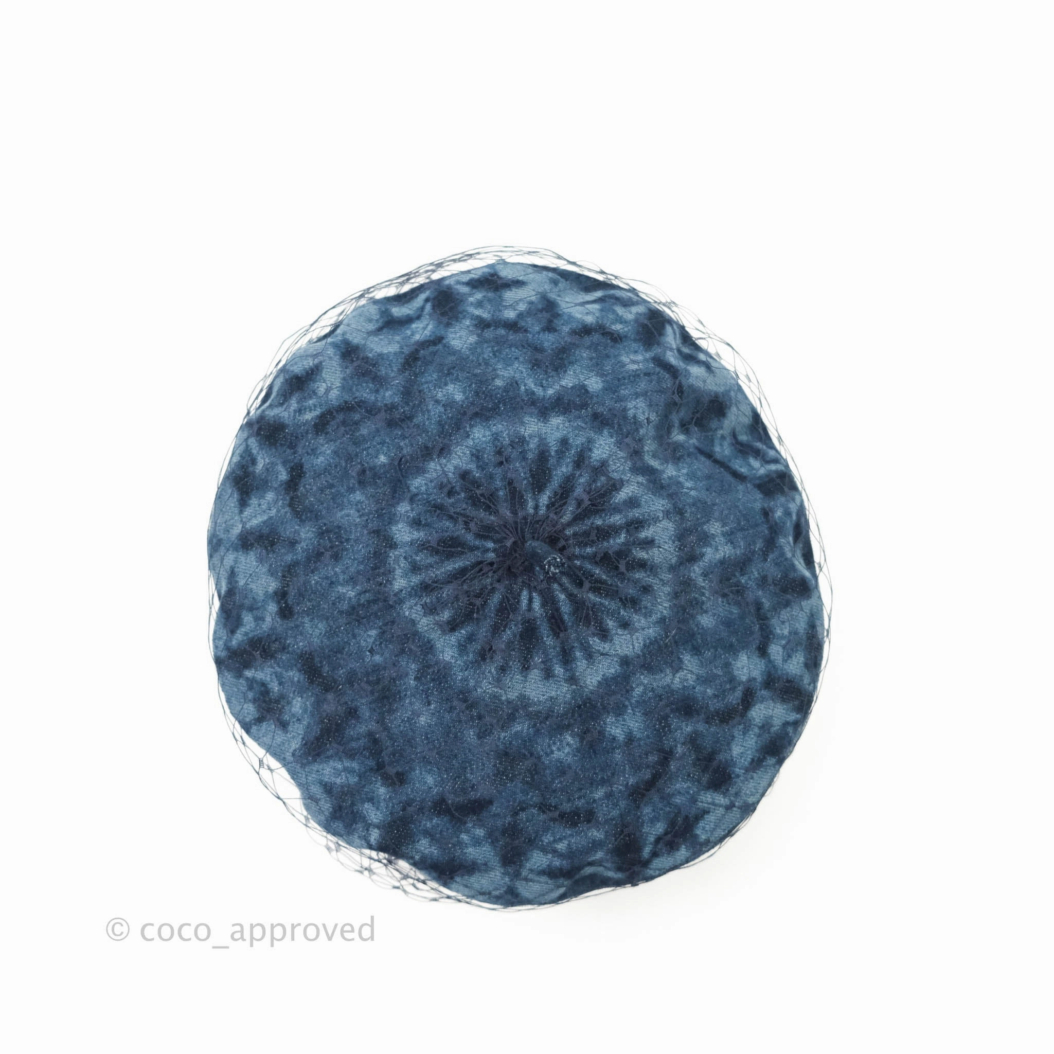 Christian Dior Arty Parisian Denim Beret With Veil