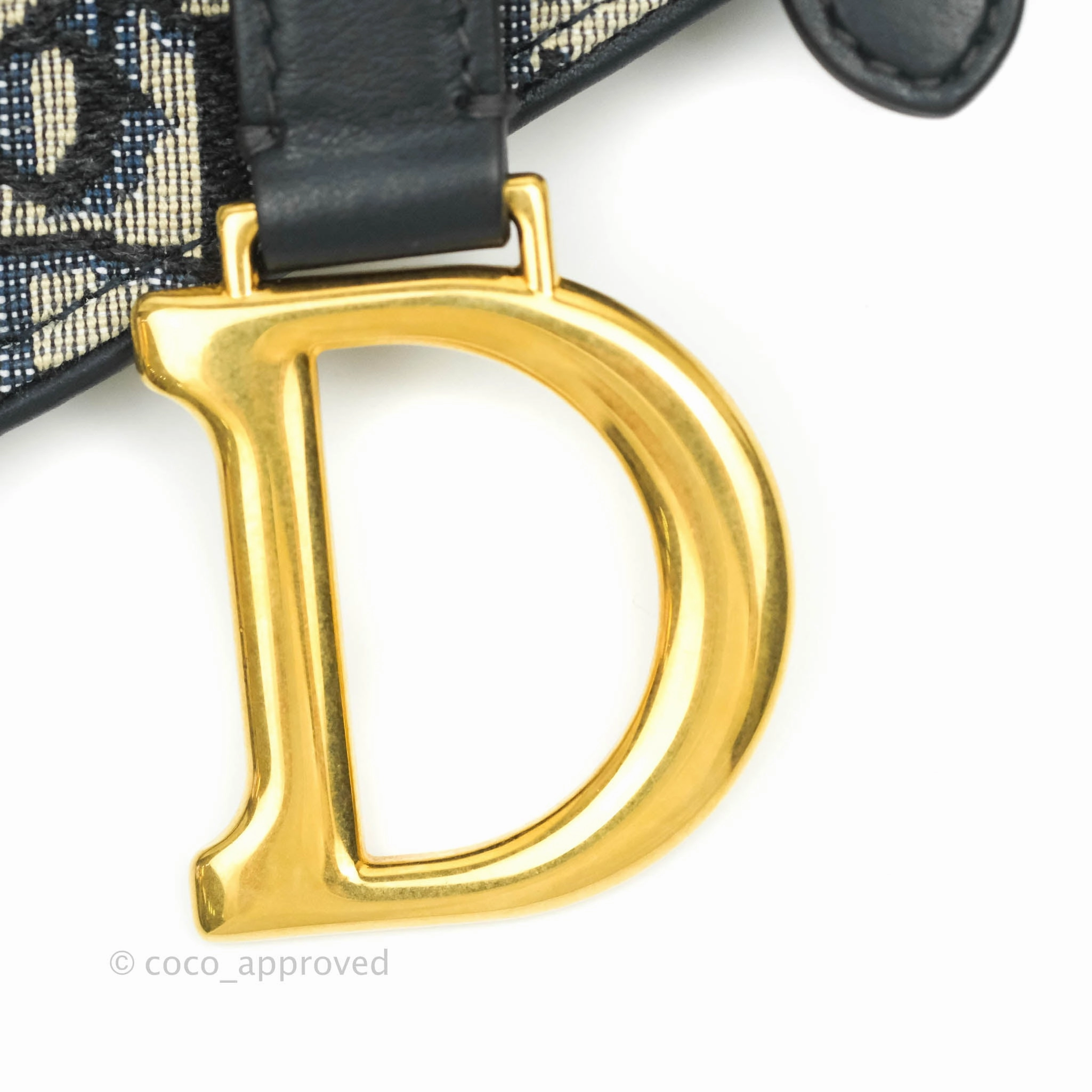 Christian Dior Blue Oblique Jacquard Saddle Belt Bag