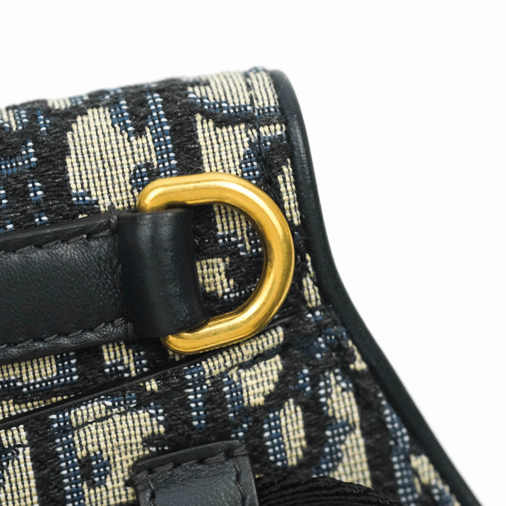 Christian Dior Blue Oblique Jacquard Saddle Belt Bag
