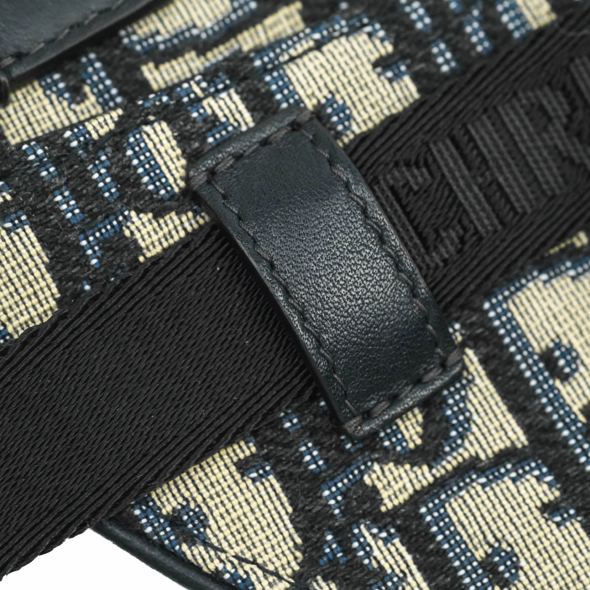 Christian Dior Blue Oblique Jacquard Saddle Belt Bag