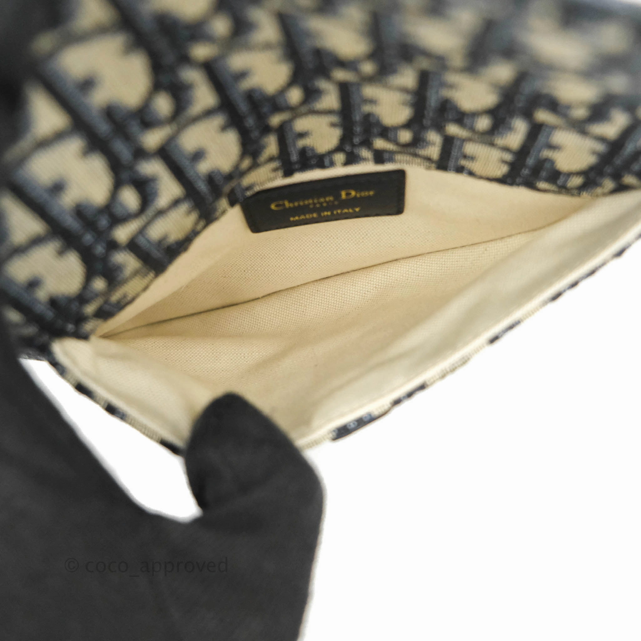 Christian Dior Blue Oblique Jacquard Saddle Belt Bag
