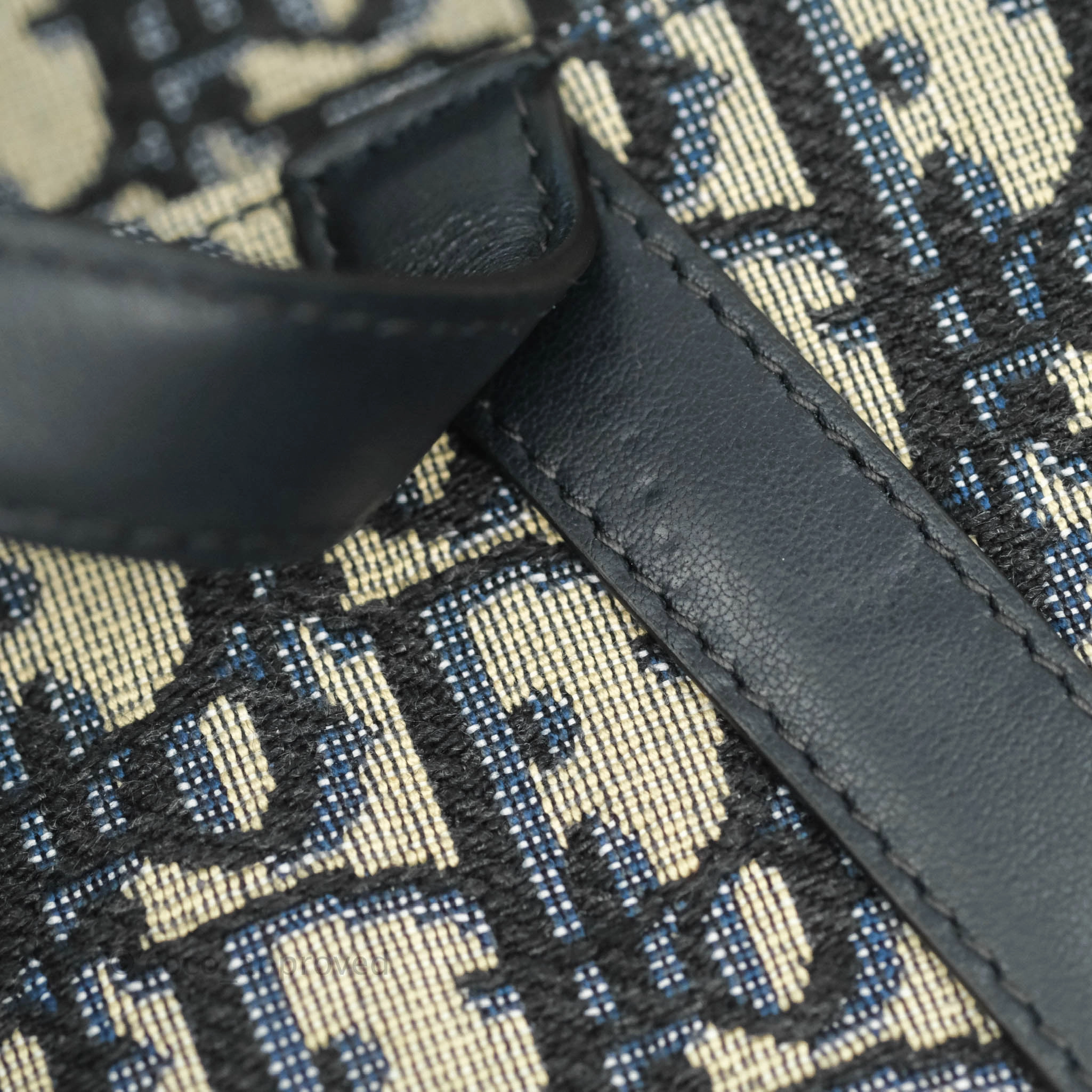 Christian Dior Blue Oblique Jacquard Saddle Belt Bag