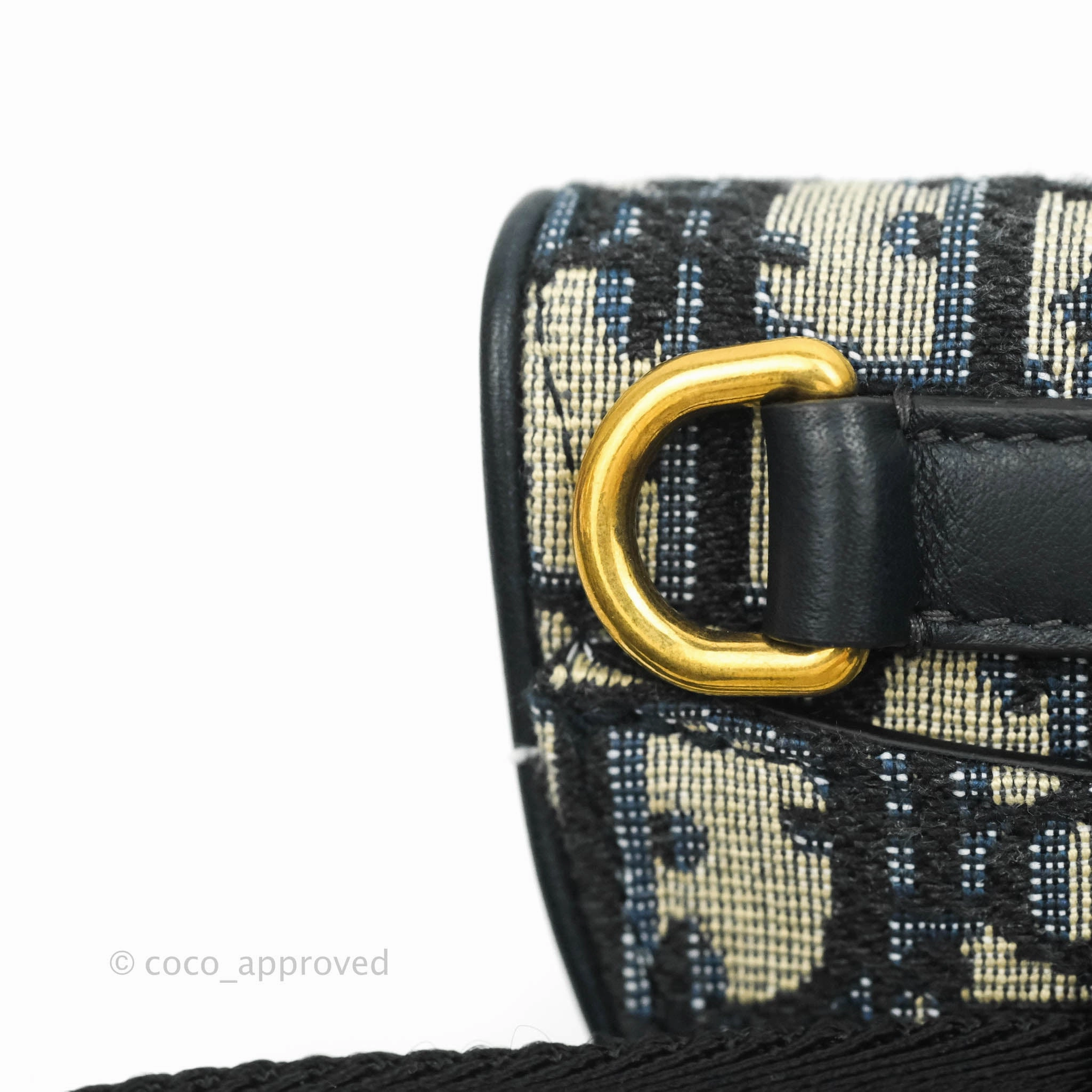 Christian Dior Blue Oblique Jacquard Saddle Belt Bag