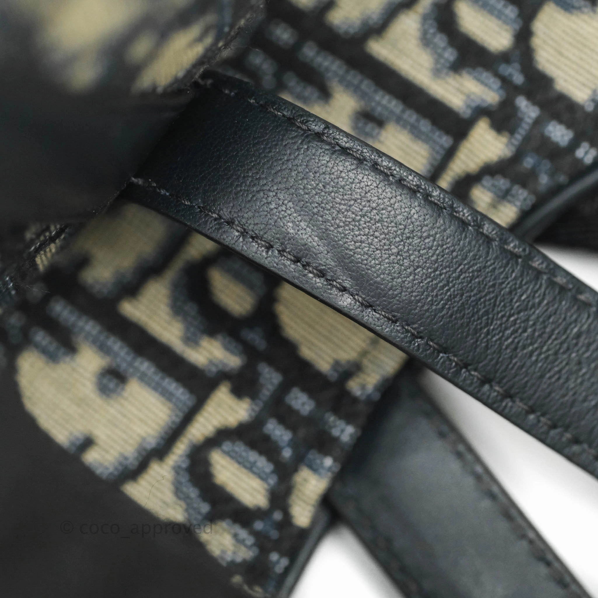 Christian Dior Blue Oblique Jacquard Saddle Belt Bag