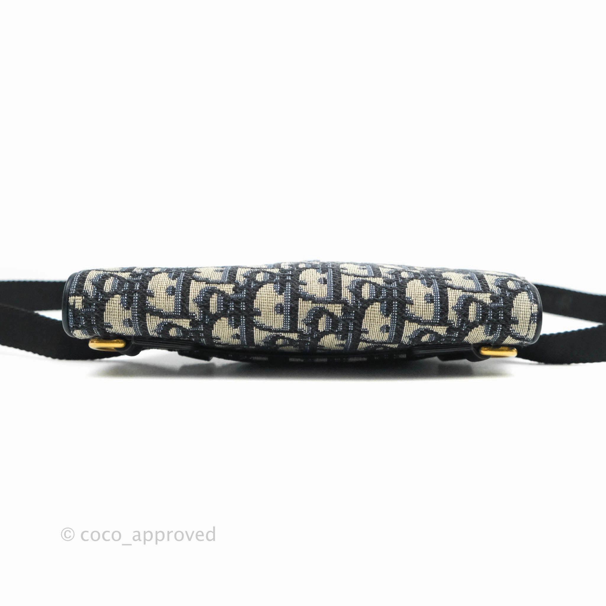 Christian Dior Blue Oblique Jacquard Saddle Belt Bag