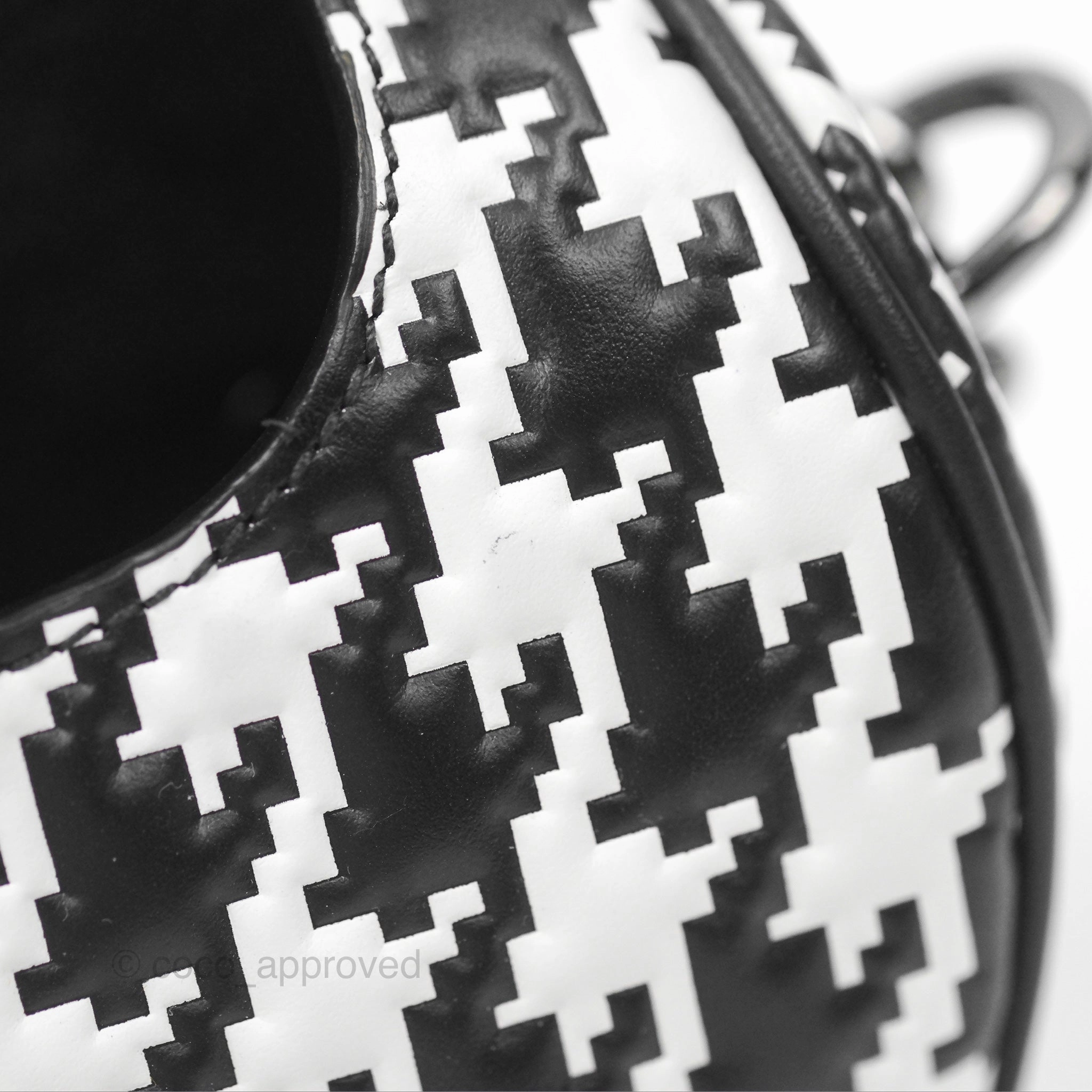 Christian Dior Bobby East-West Bag Black And White Houndstooth Embossed Calfskin