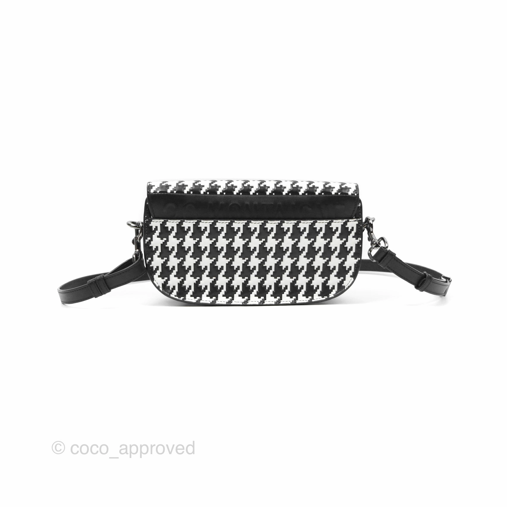 Christian Dior Bobby East-West Bag Black And White Houndstooth Embossed Calfskin