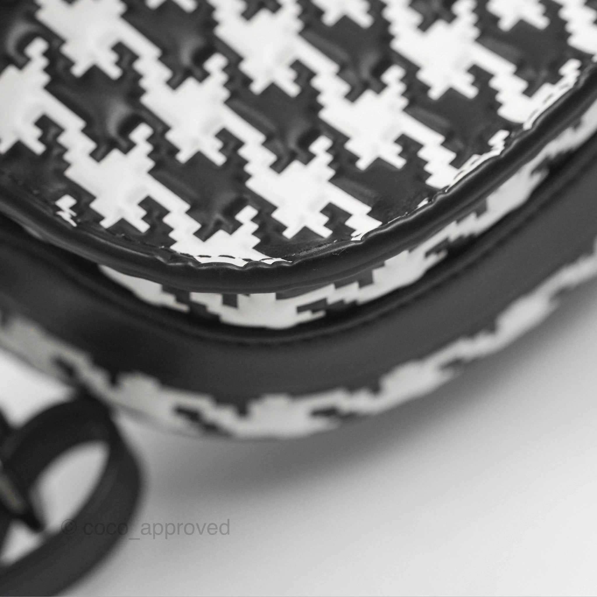 Christian Dior Bobby East-West Bag Black And White Houndstooth Embossed Calfskin