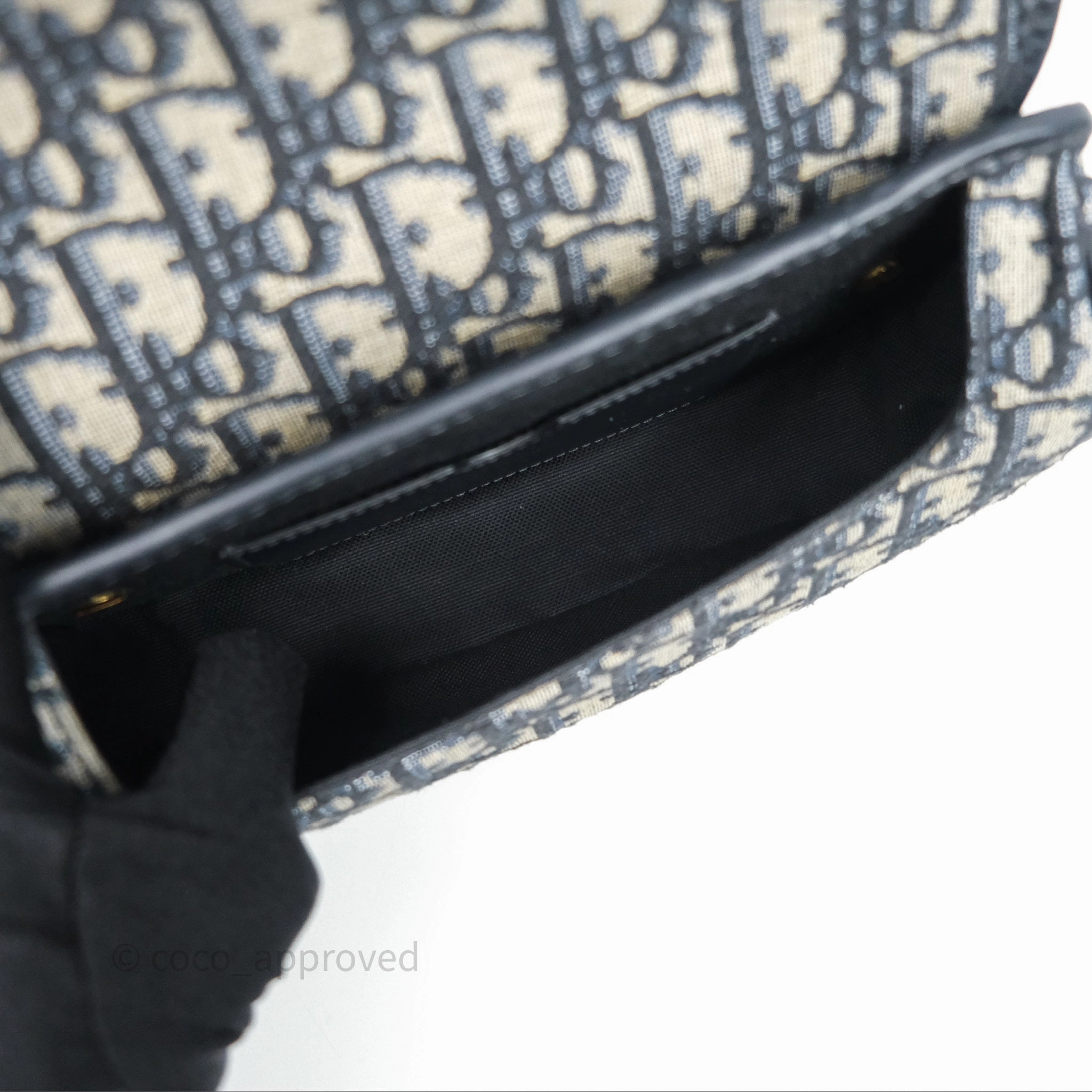 Christian Dior Bobby East-West Bag Blue Oblique Jacquard Canvas