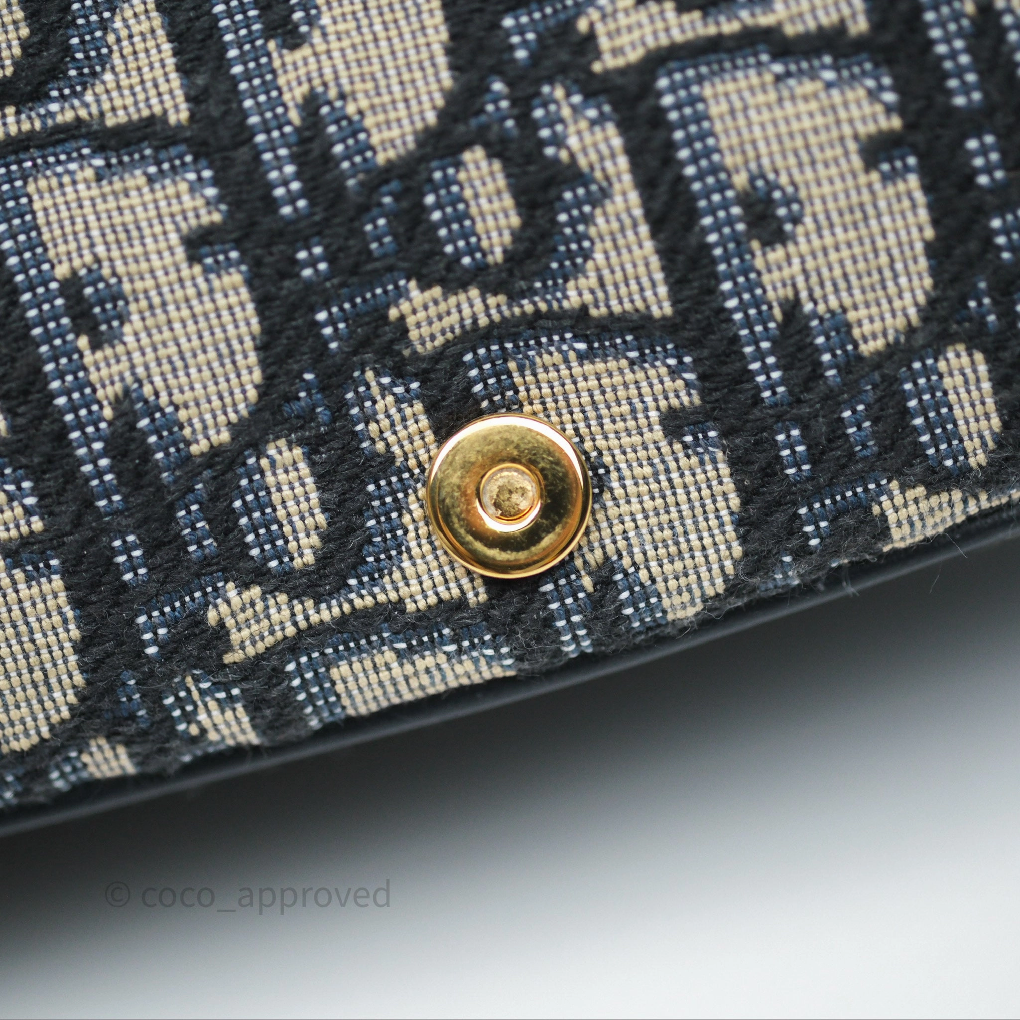 Christian Dior Bobby East-West Bag Blue Oblique Jacquard Canvas