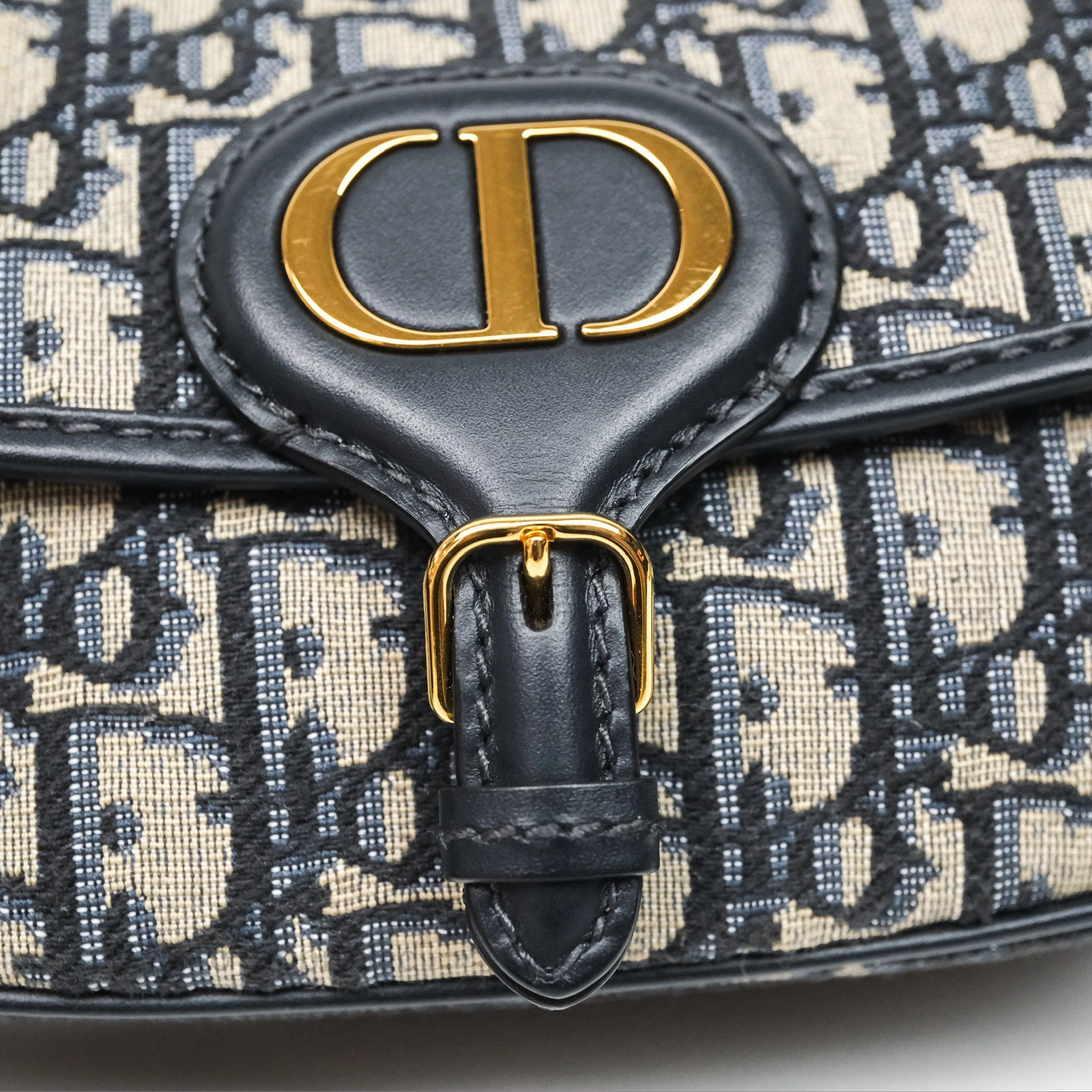 Christian Dior Bobby East-West Bag Blue Oblique Jacquard Canvas