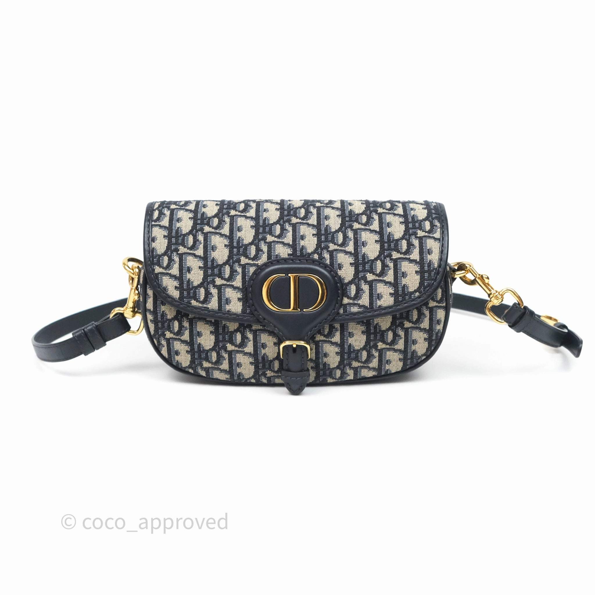 Christian Dior Bobby East-West Bag Blue Oblique Jacquard Canvas