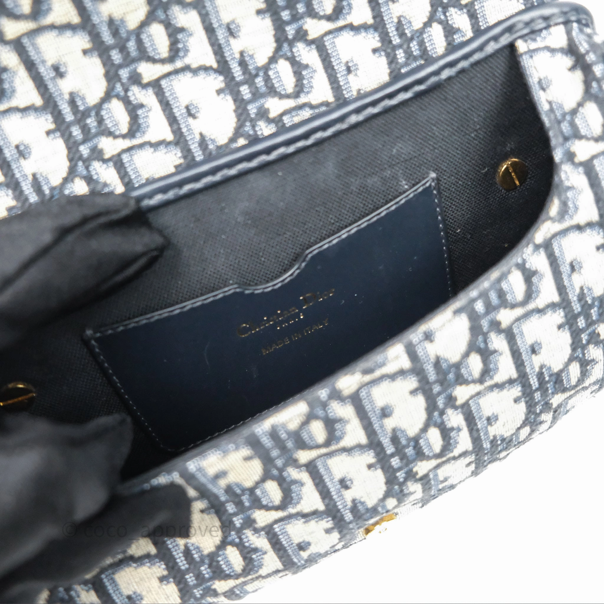 Christian Dior Bobby East-West Bag Blue Oblique Jacquard Canvas