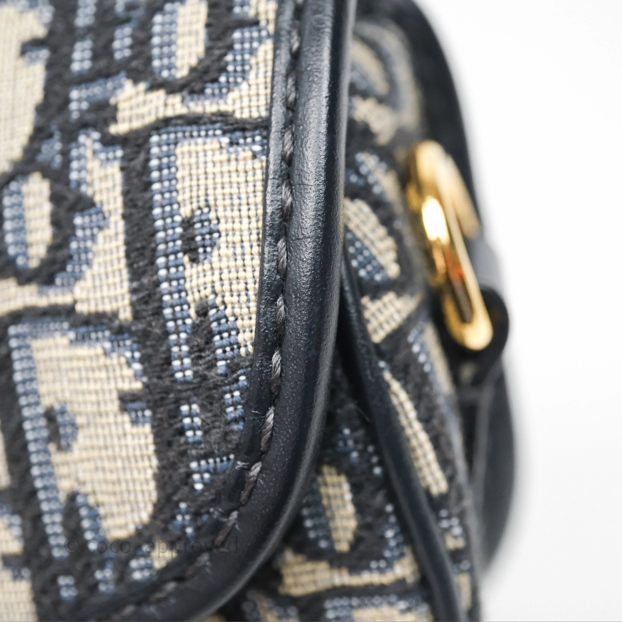 Christian Dior Bobby East-West Bag Blue Oblique Jacquard Canvas