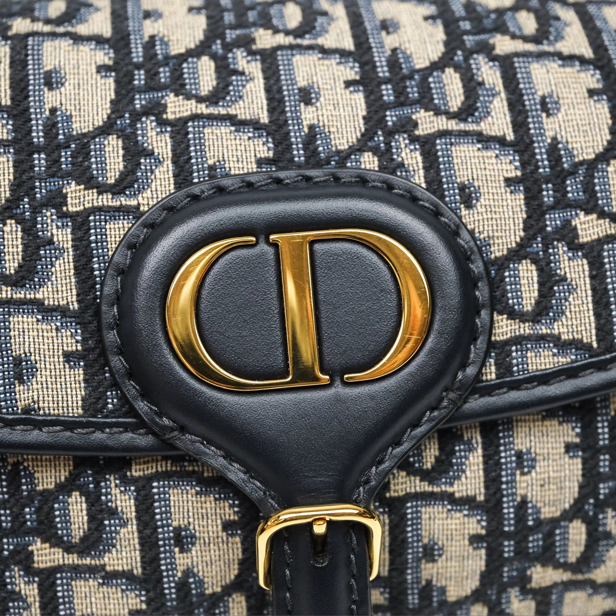 Christian Dior Bobby East-West Bag Blue Oblique Jacquard Canvas