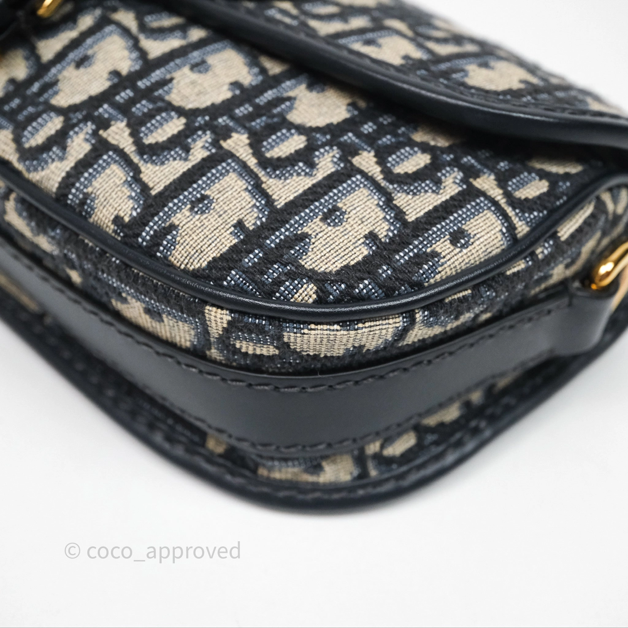 Christian Dior Bobby East-West Bag Blue Oblique Jacquard Canvas
