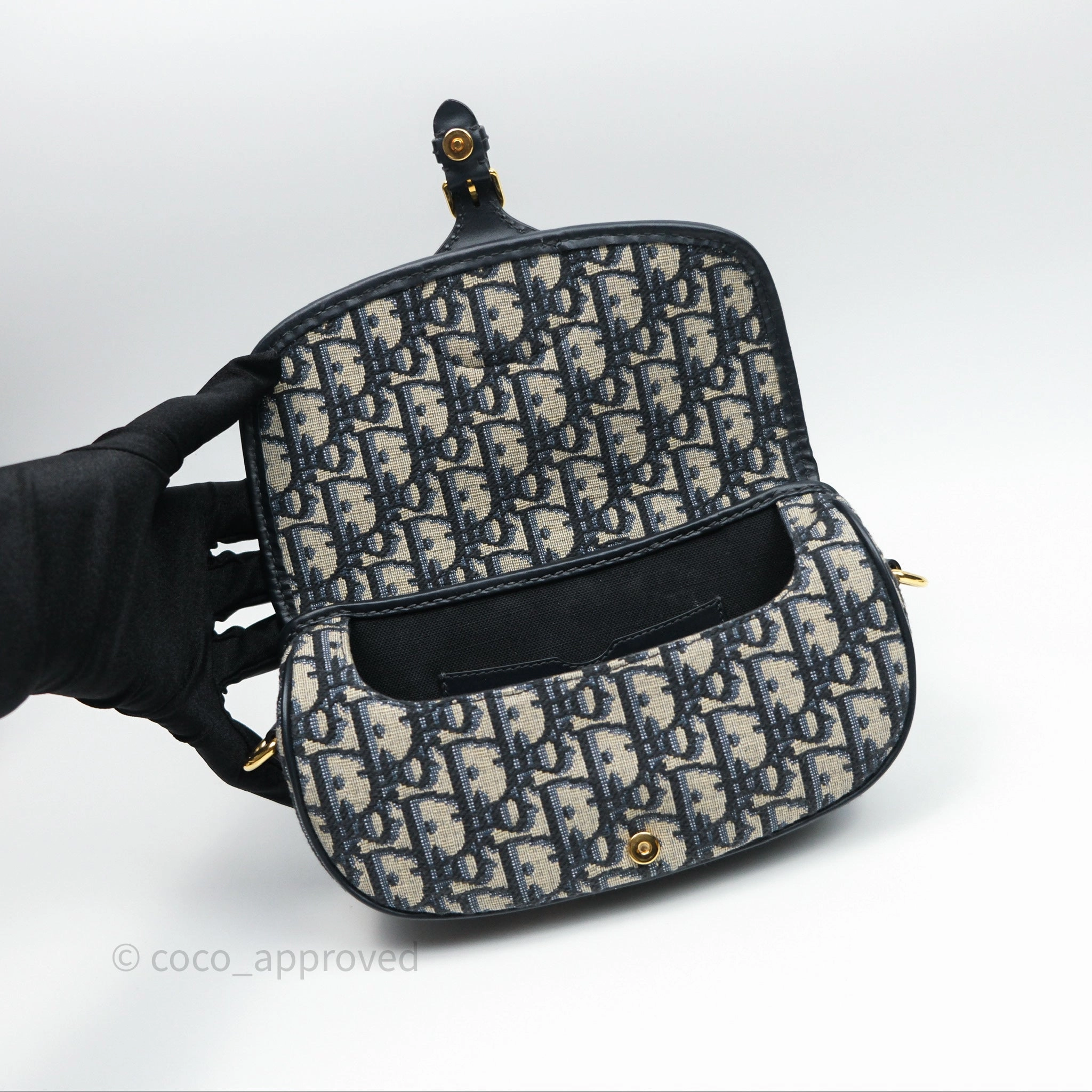 Christian Dior Bobby East-West Bag Blue Oblique Jacquard Canvas