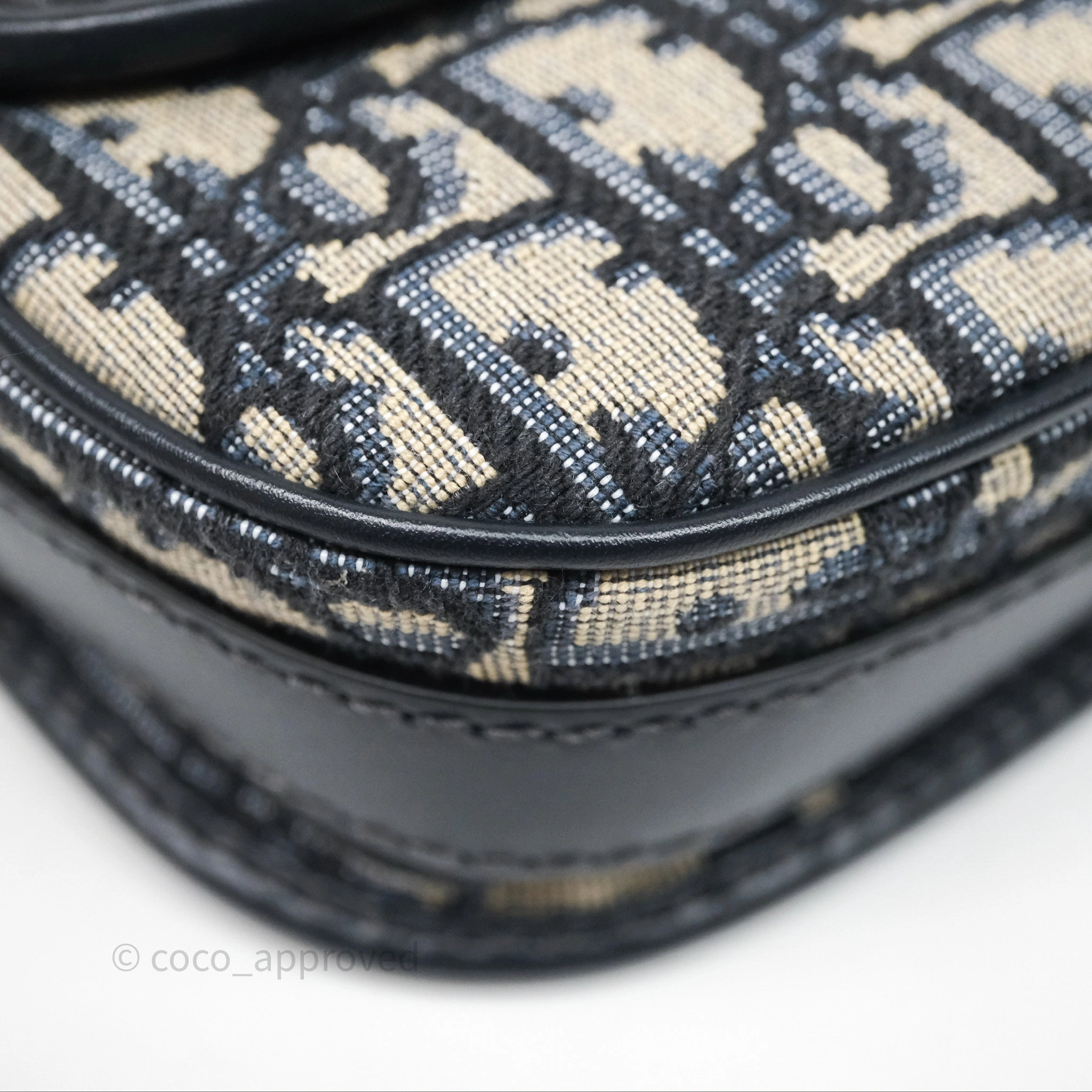 Christian Dior Bobby East-West Bag Blue Oblique Jacquard Canvas