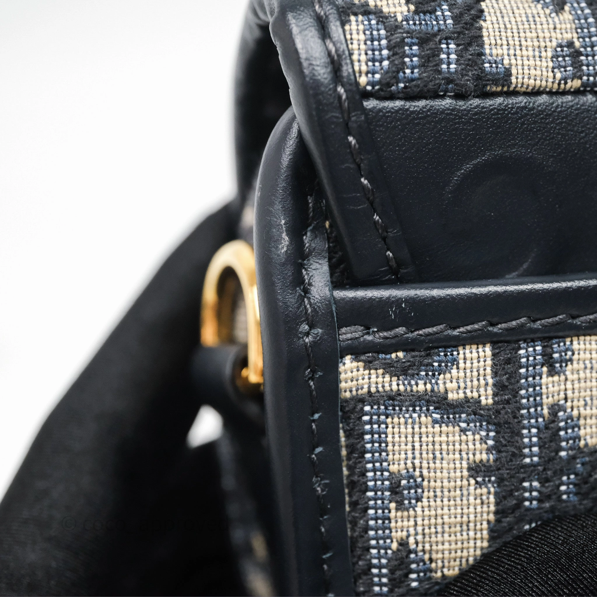 Christian Dior Bobby East-West Bag Blue Oblique Jacquard Canvas