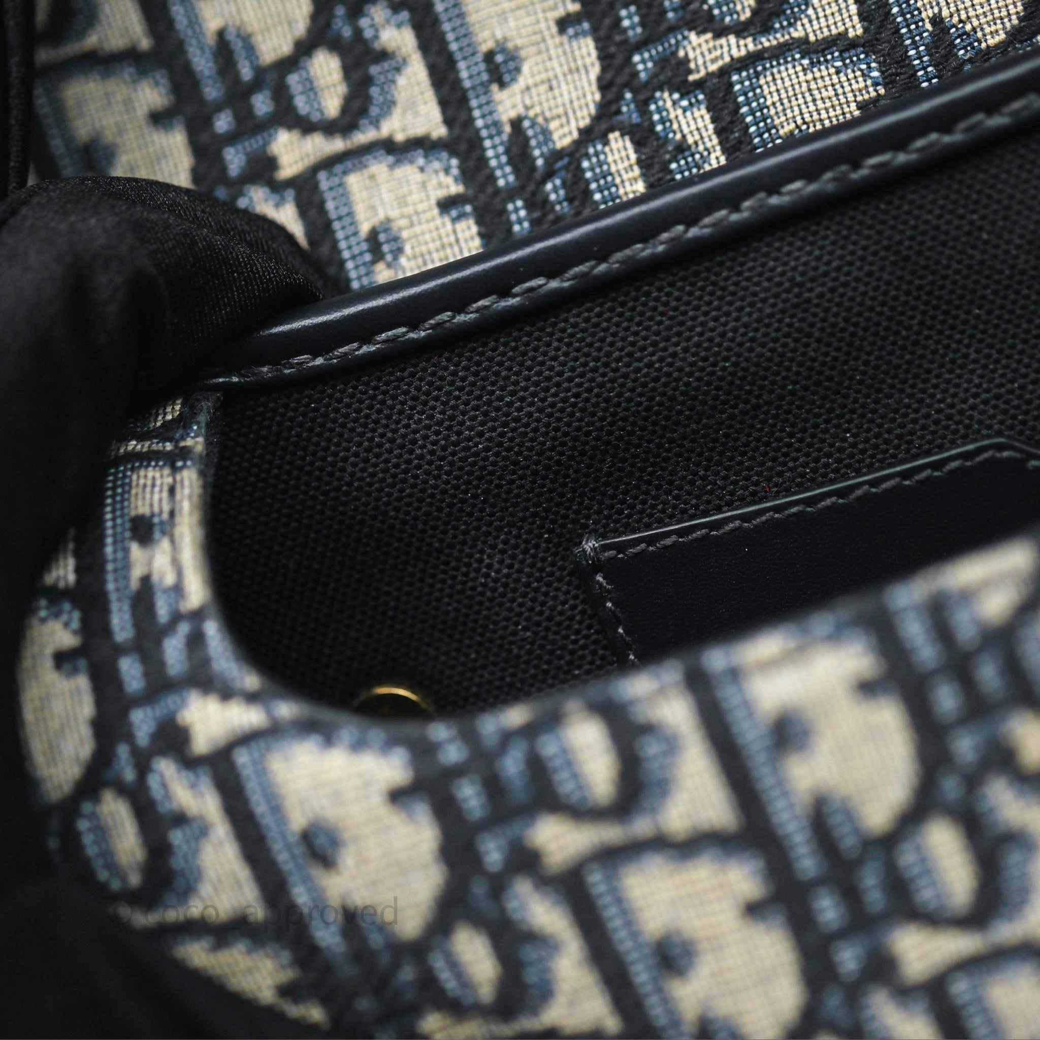 Christian Dior Bobby East-West Bag Blue Oblique Jacquard Canvas