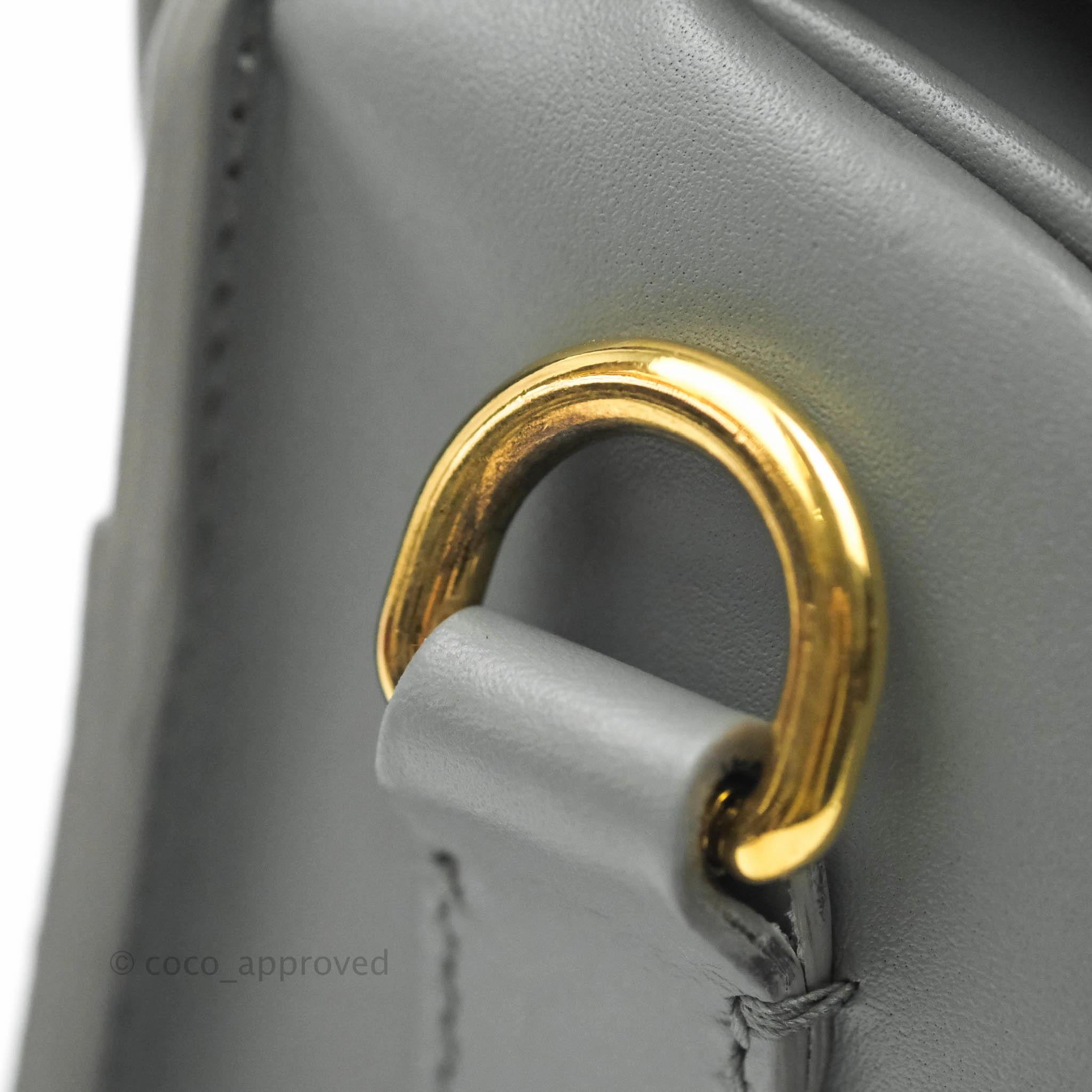 Christian Dior Box Calfskin Medium Bobby Flap Stone Grey