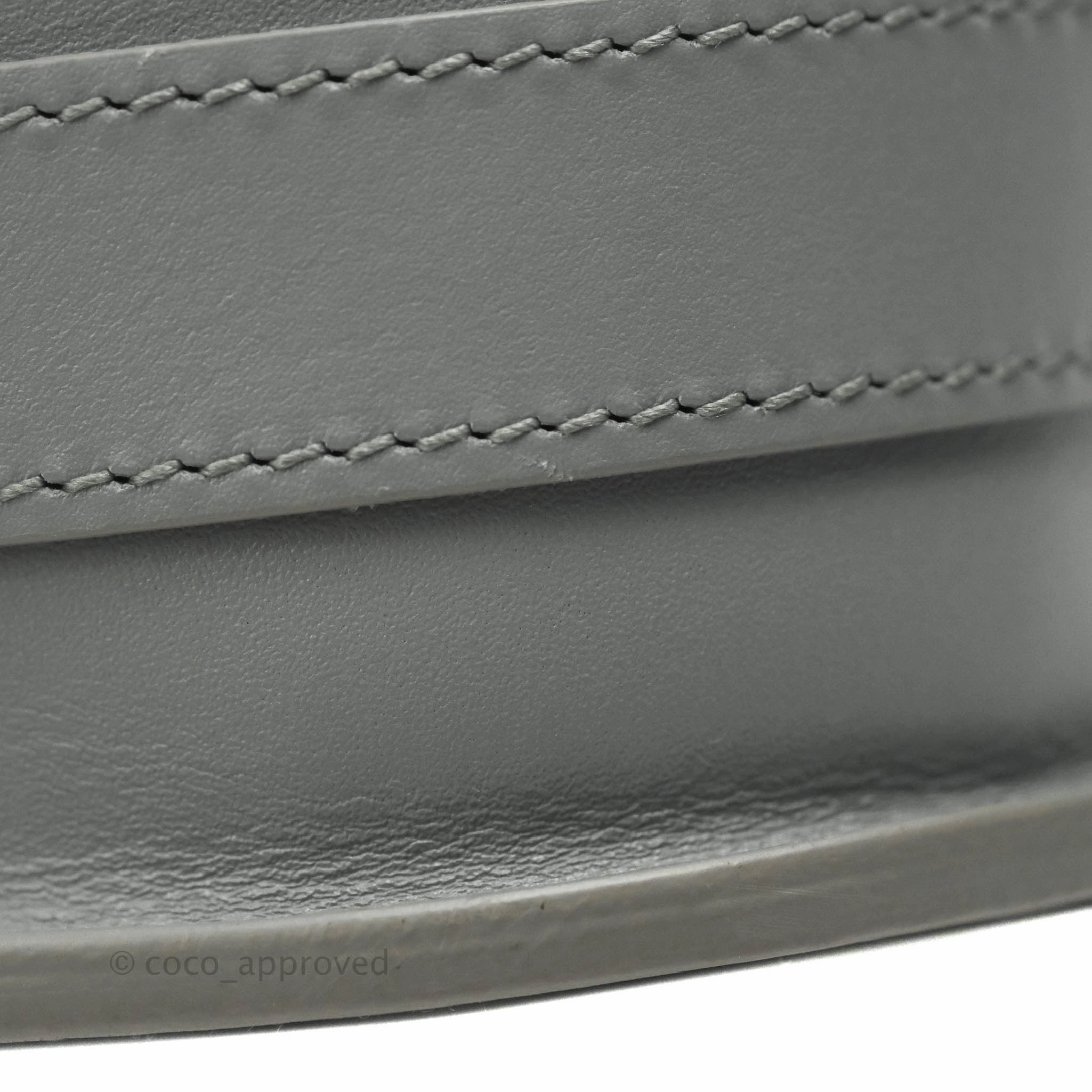 Christian Dior Box Calfskin Medium Bobby Flap Stone Grey