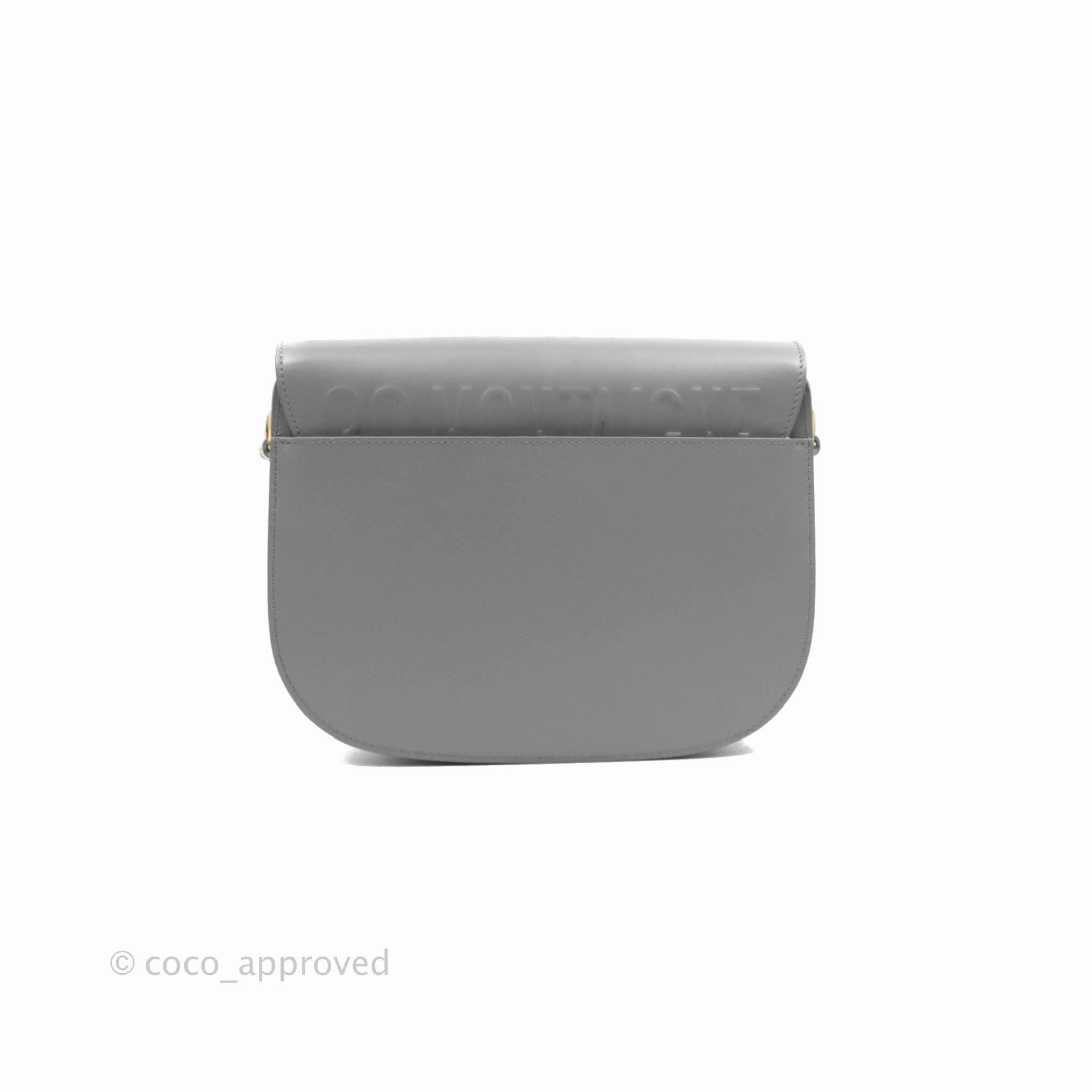 Christian Dior Box Calfskin Medium Bobby Flap Stone Grey