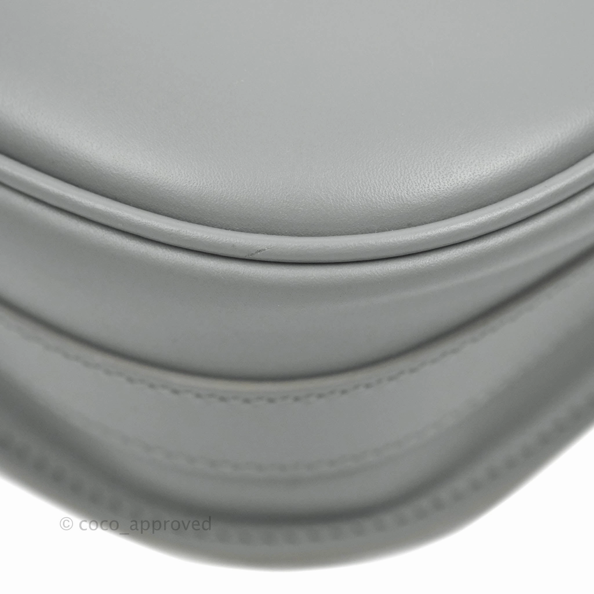Christian Dior Box Calfskin Medium Bobby Flap Stone Grey