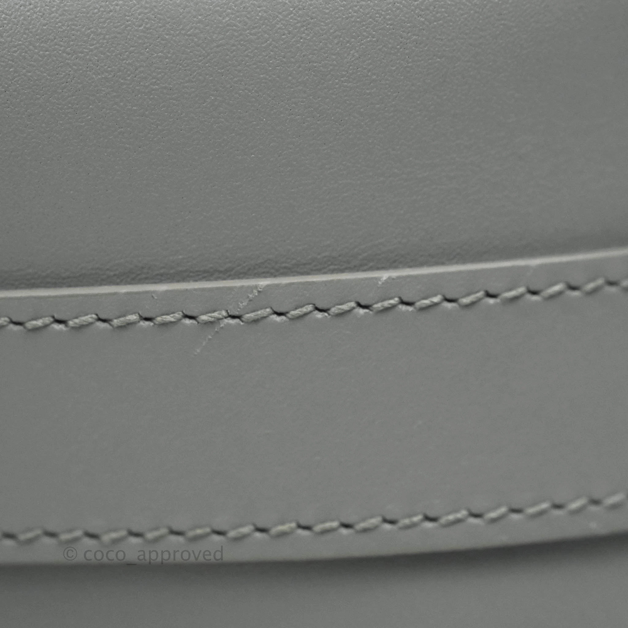Christian Dior Box Calfskin Medium Bobby Flap Stone Grey