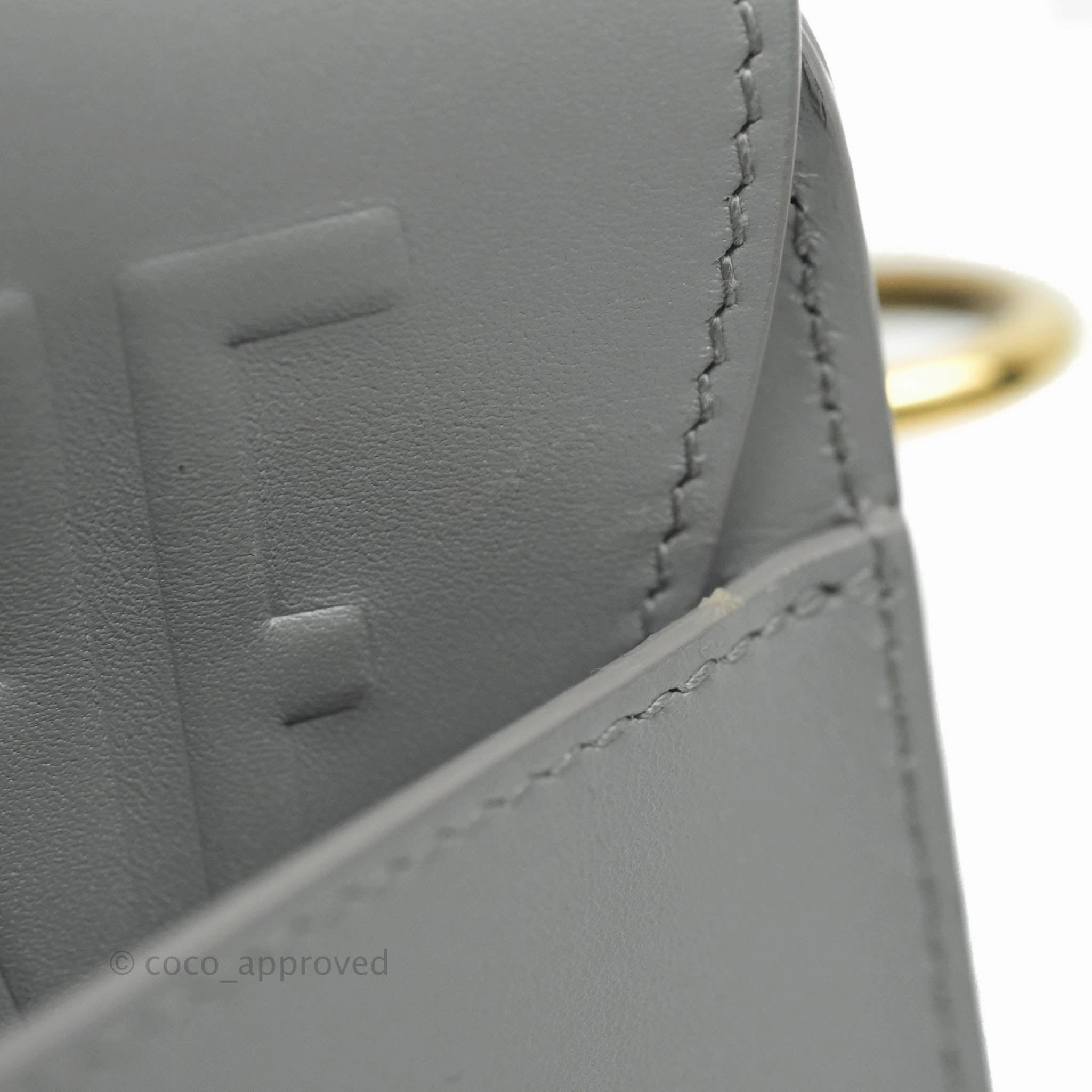 Christian Dior Box Calfskin Medium Bobby Flap Stone Grey