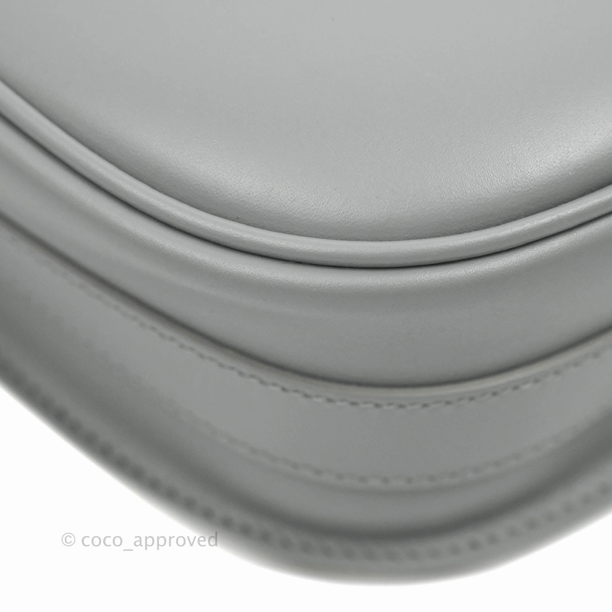 Christian Dior Box Calfskin Medium Bobby Flap Stone Grey
