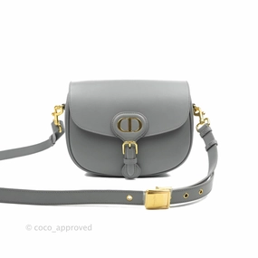 Christian Dior Box Calfskin Medium Bobby Flap Stone Grey