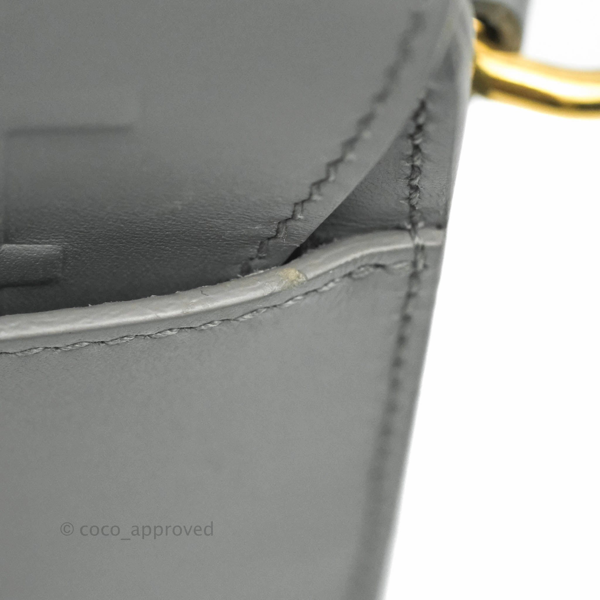 Christian Dior Box Calfskin Medium Bobby Flap Stone Grey