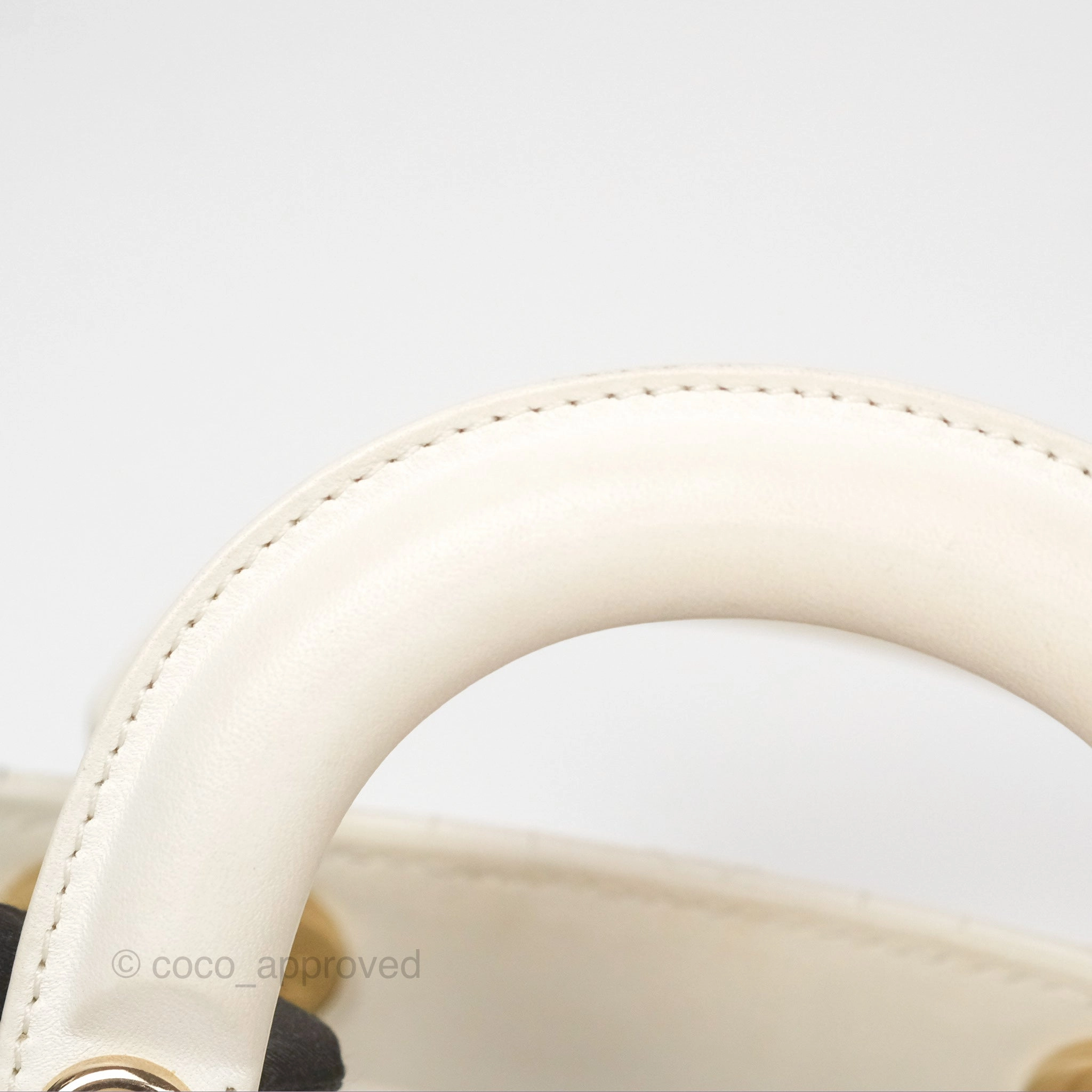 Christian Dior Cannage Mini Lady Dior White Gold Hardware