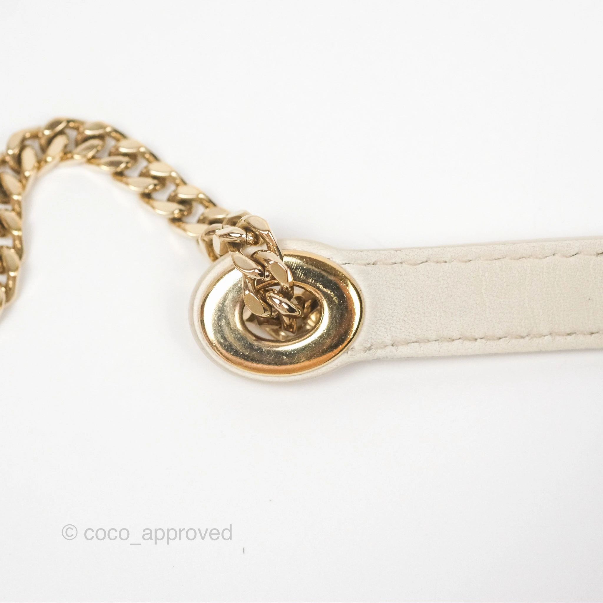 Christian Dior Cannage Mini Lady Dior White Gold Hardware