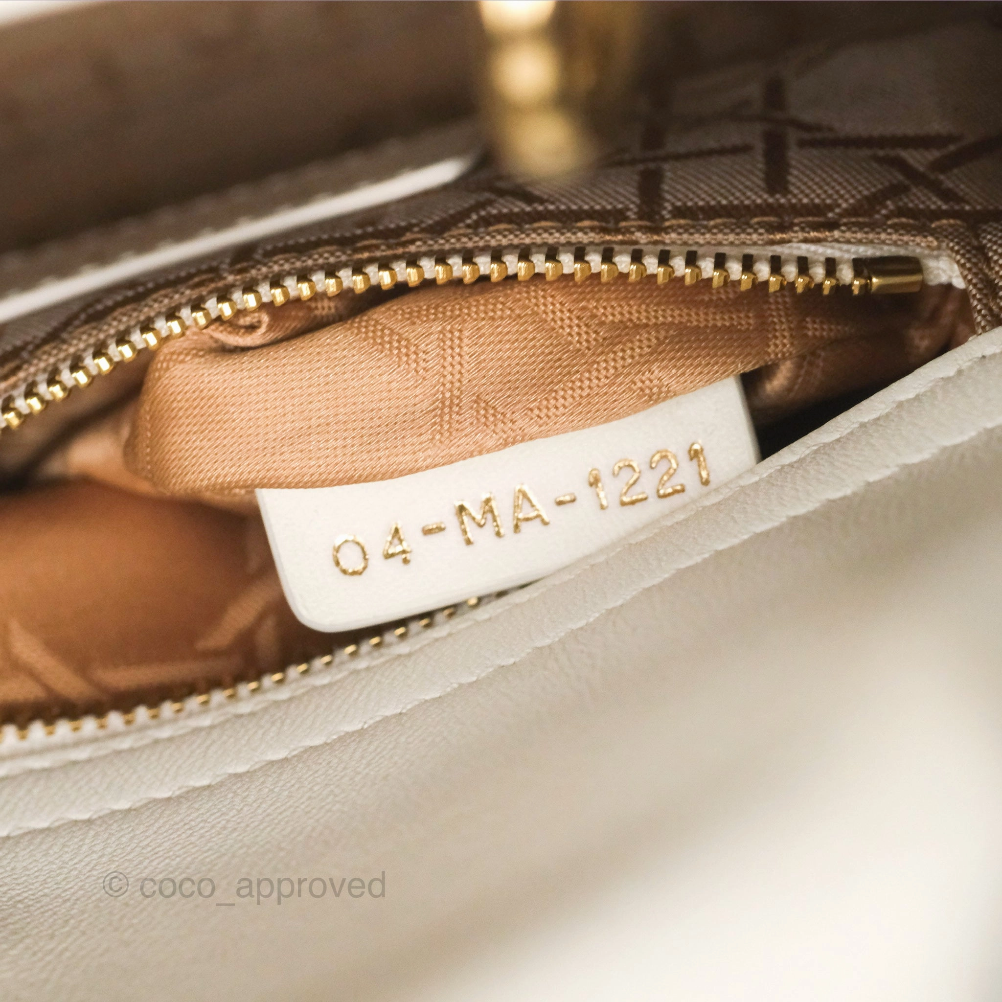 Christian Dior Cannage Mini Lady Dior White Gold Hardware