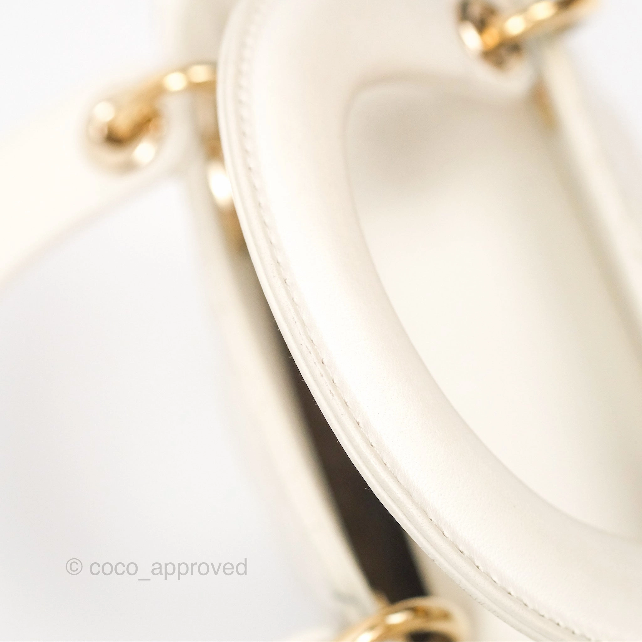 Christian Dior Cannage Mini Lady Dior White Gold Hardware