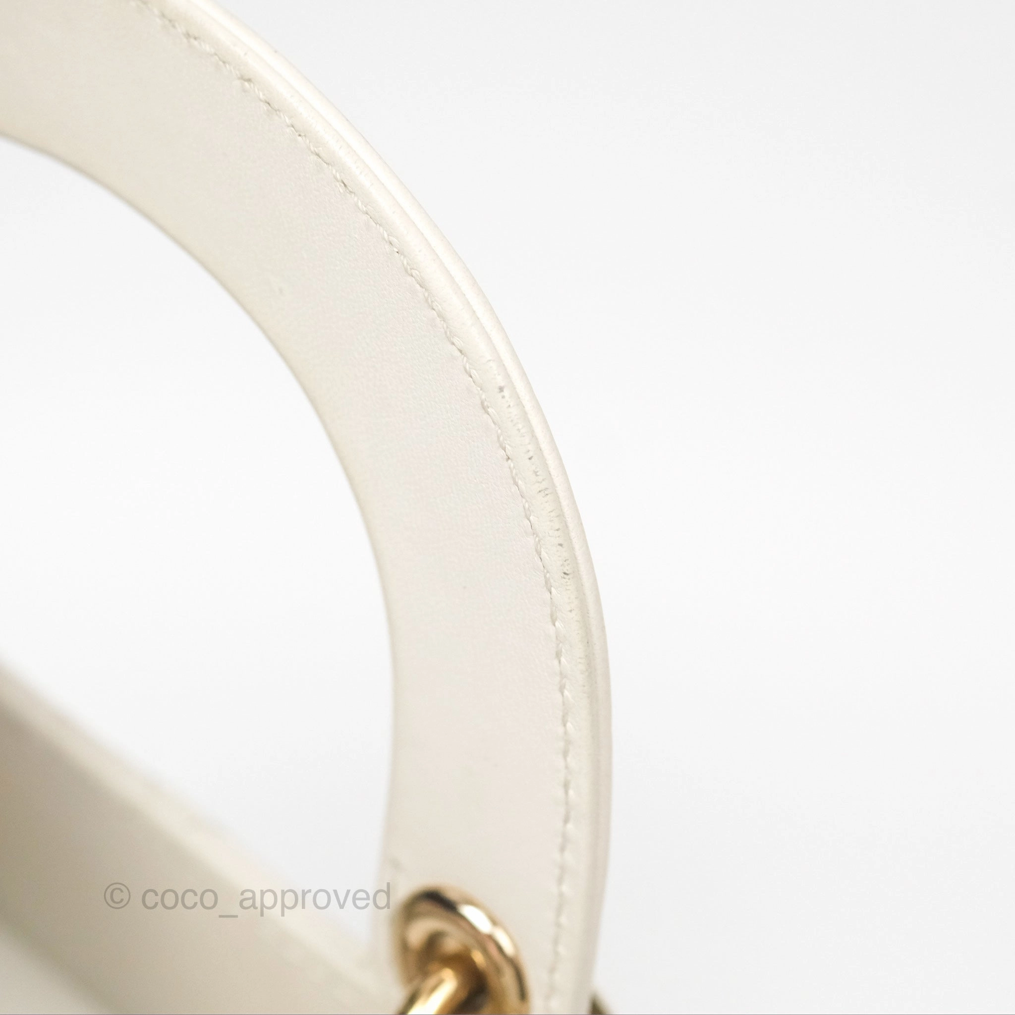 Christian Dior Cannage Mini Lady Dior White Gold Hardware