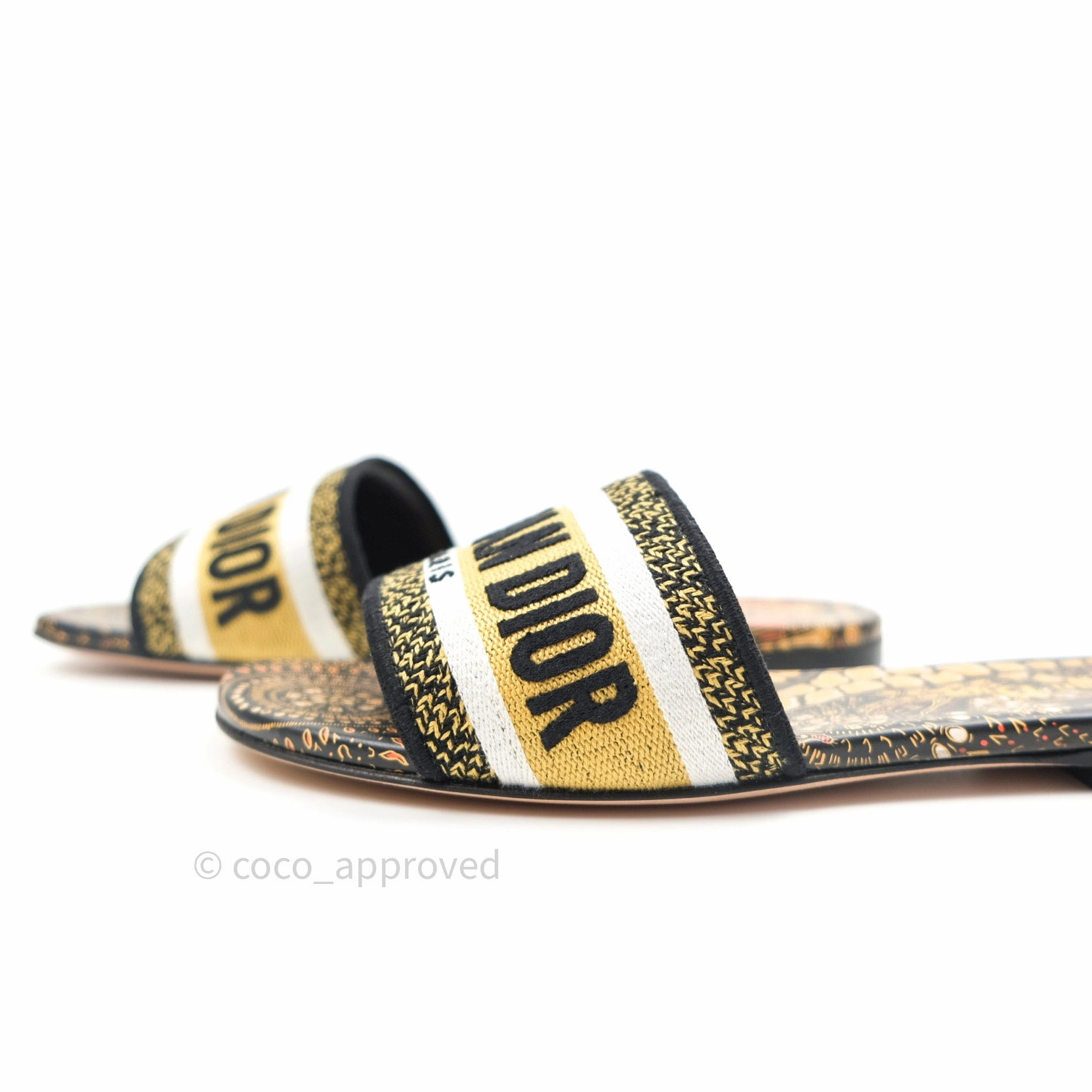 Christian Dior Canvas Embroidered Kaleidioroscopic Mules Slide Sandals 36