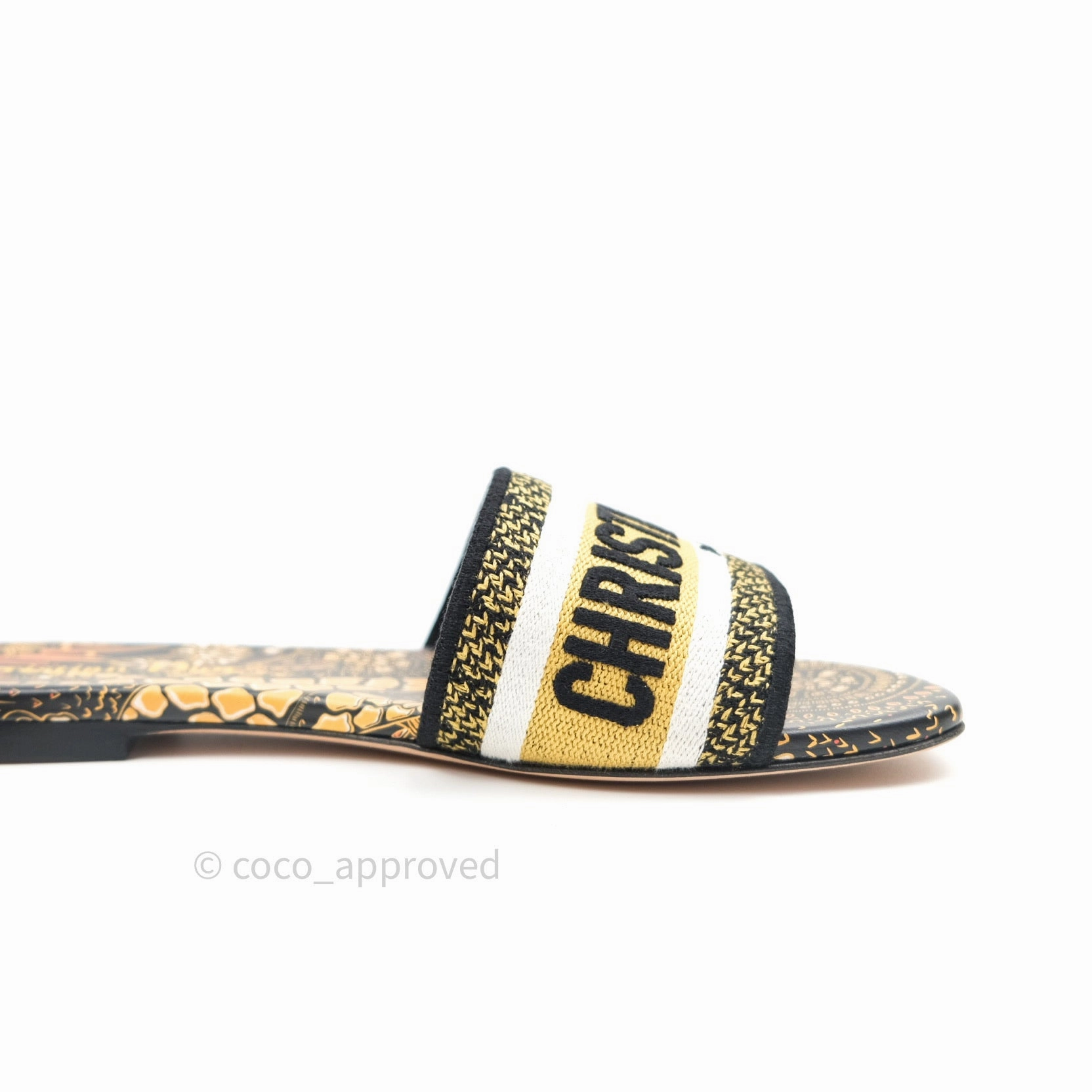 Christian Dior Canvas Embroidered Kaleidioroscopic Mules Slide Sandals 36