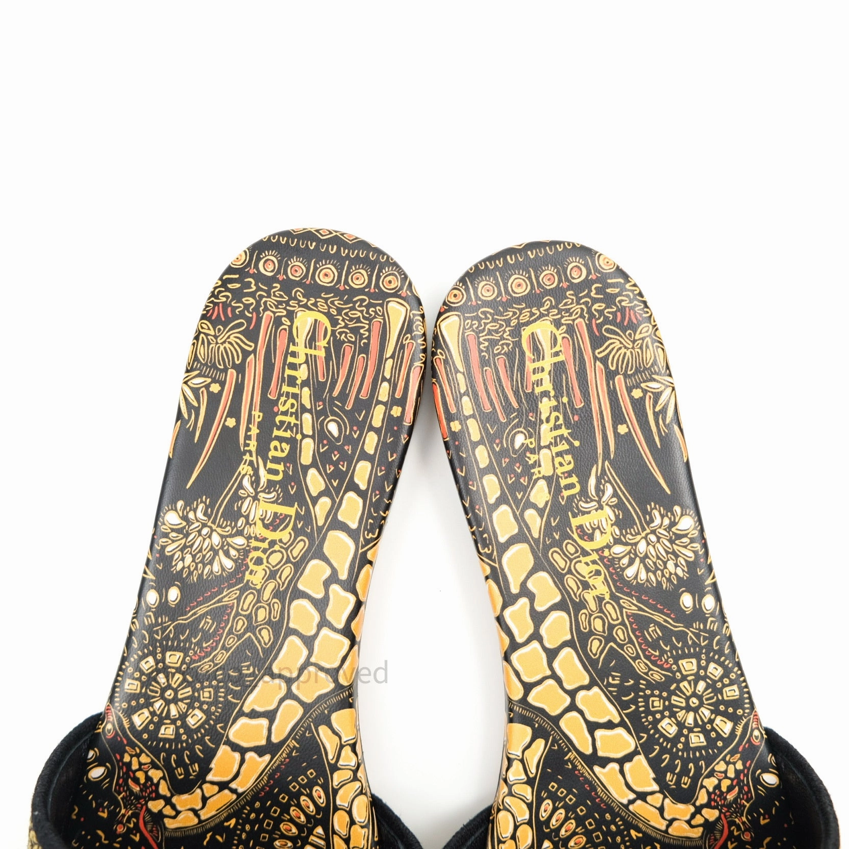Christian Dior Canvas Embroidered Kaleidioroscopic Mules Slide Sandals 36