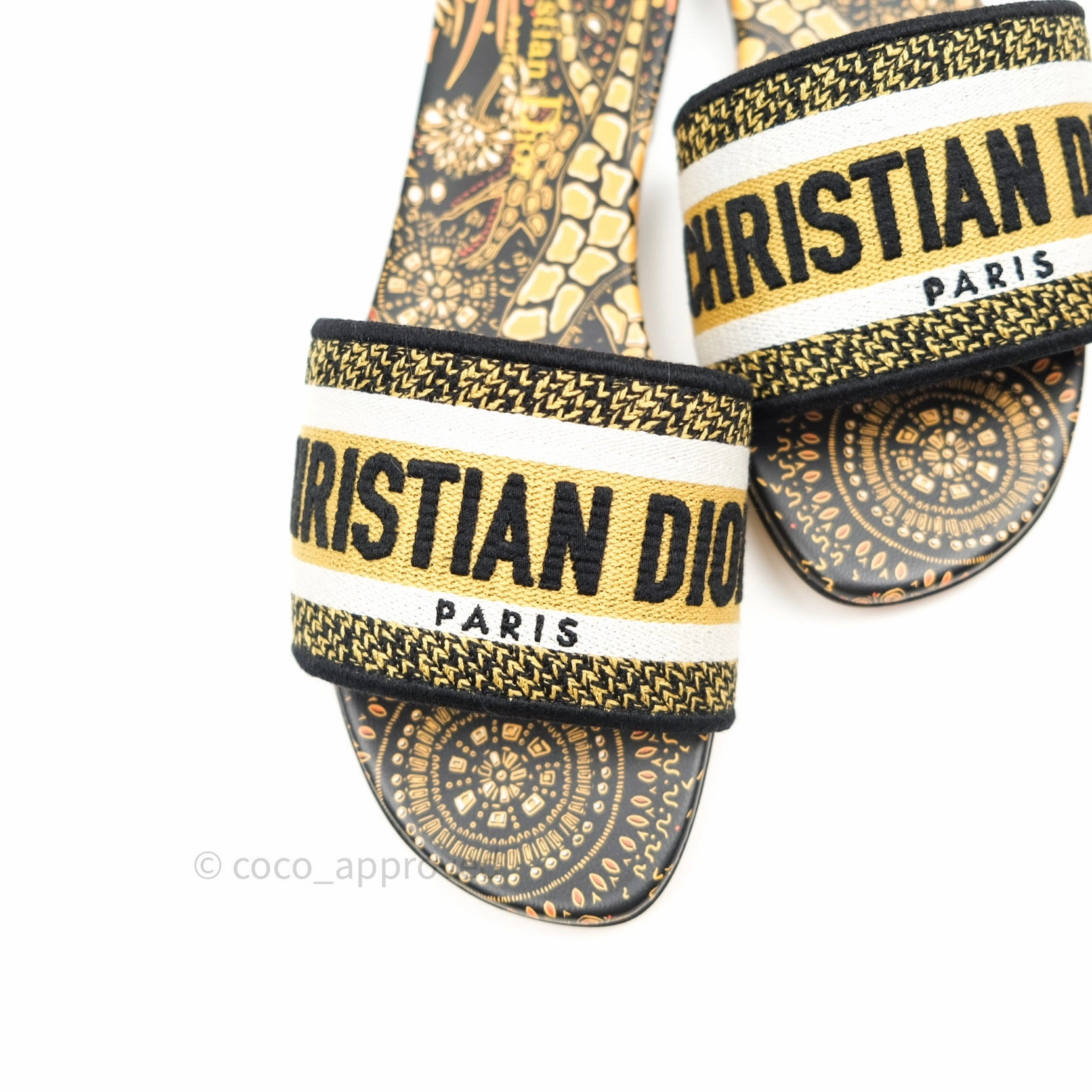 Christian Dior Canvas Embroidered Kaleidioroscopic Mules Slide Sandals 36