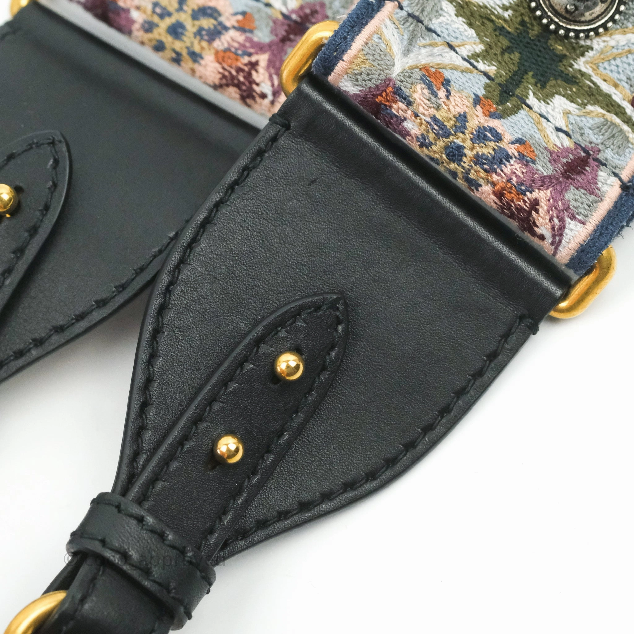Christian Dior Canvas Embroidered Studded KaleiDiorscopic Shoulder Strap Multicolor