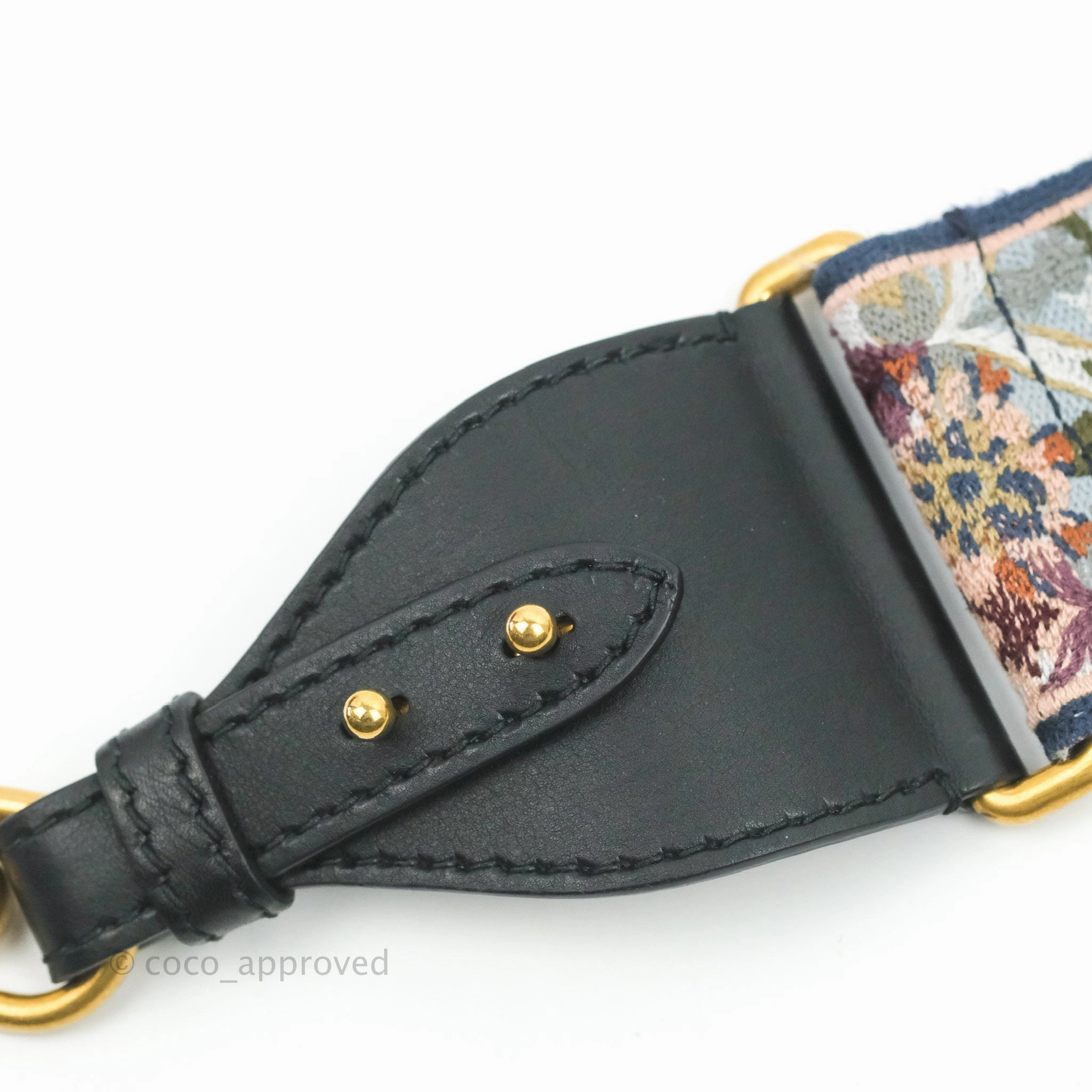 Christian Dior Canvas Embroidered Studded KaleiDiorscopic Shoulder Strap Multicolor