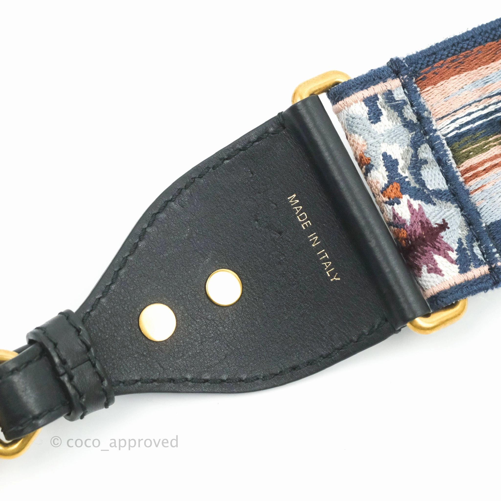 Christian Dior Canvas Embroidered Studded KaleiDiorscopic Shoulder Strap Multicolor