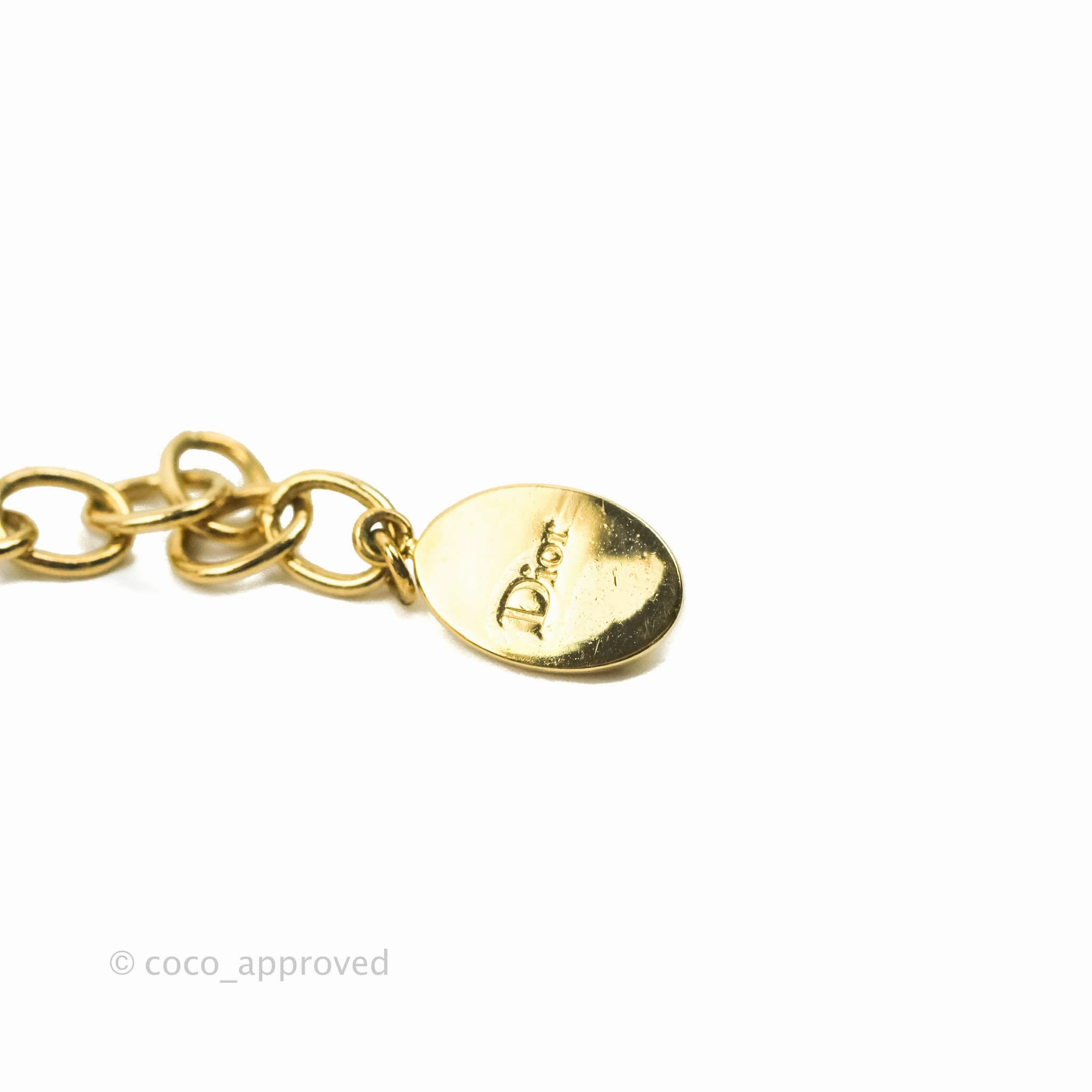 Christian Dior CD Crystal Bow Bracelet Gold Hardware