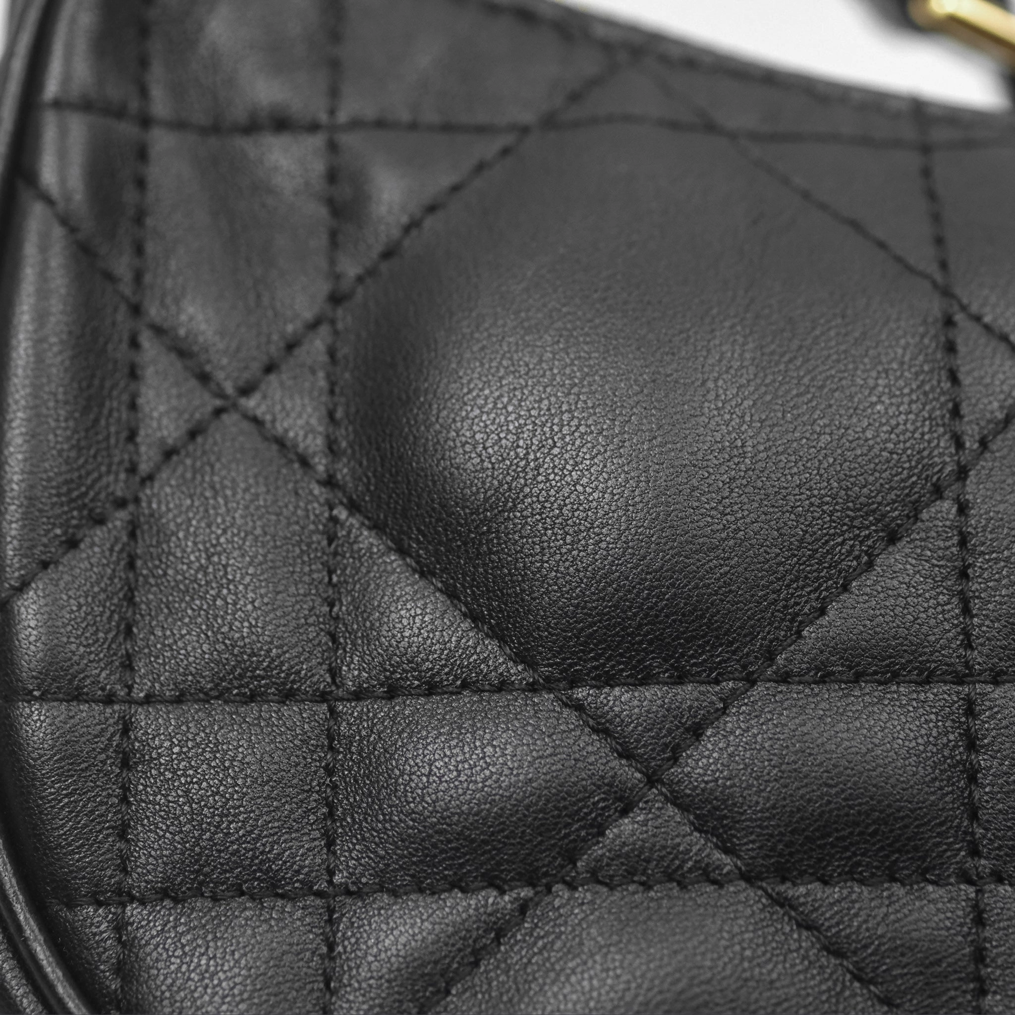 Christian Dior CD Lounge Bag Black Supple Macrocannage Lambskin
