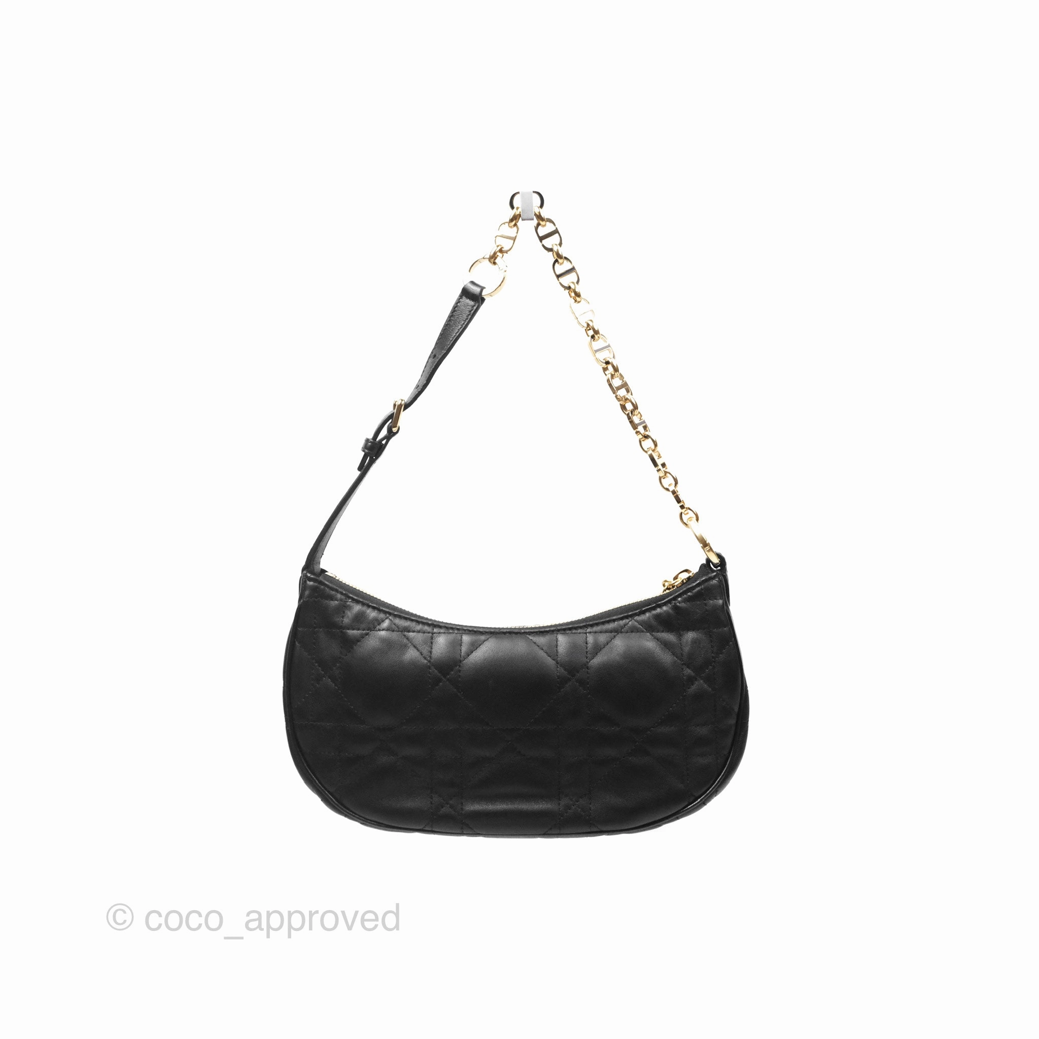 Christian Dior CD Lounge Bag Black Supple Macrocannage Lambskin