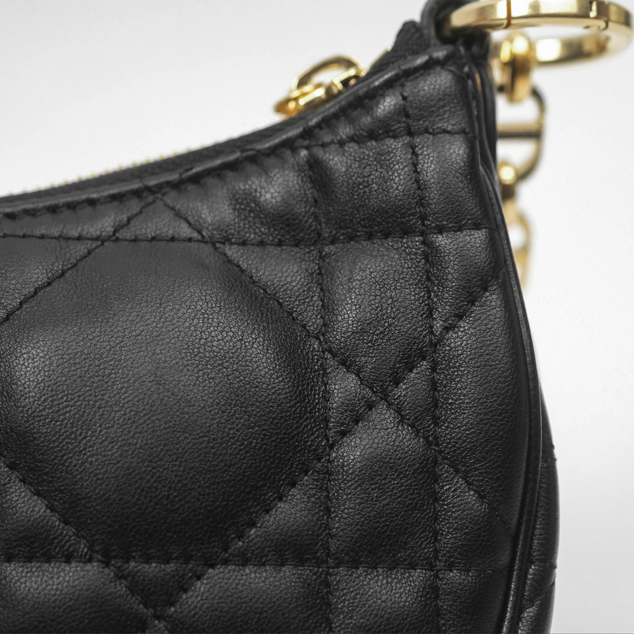 Christian Dior CD Lounge Bag Black Supple Macrocannage Lambskin
